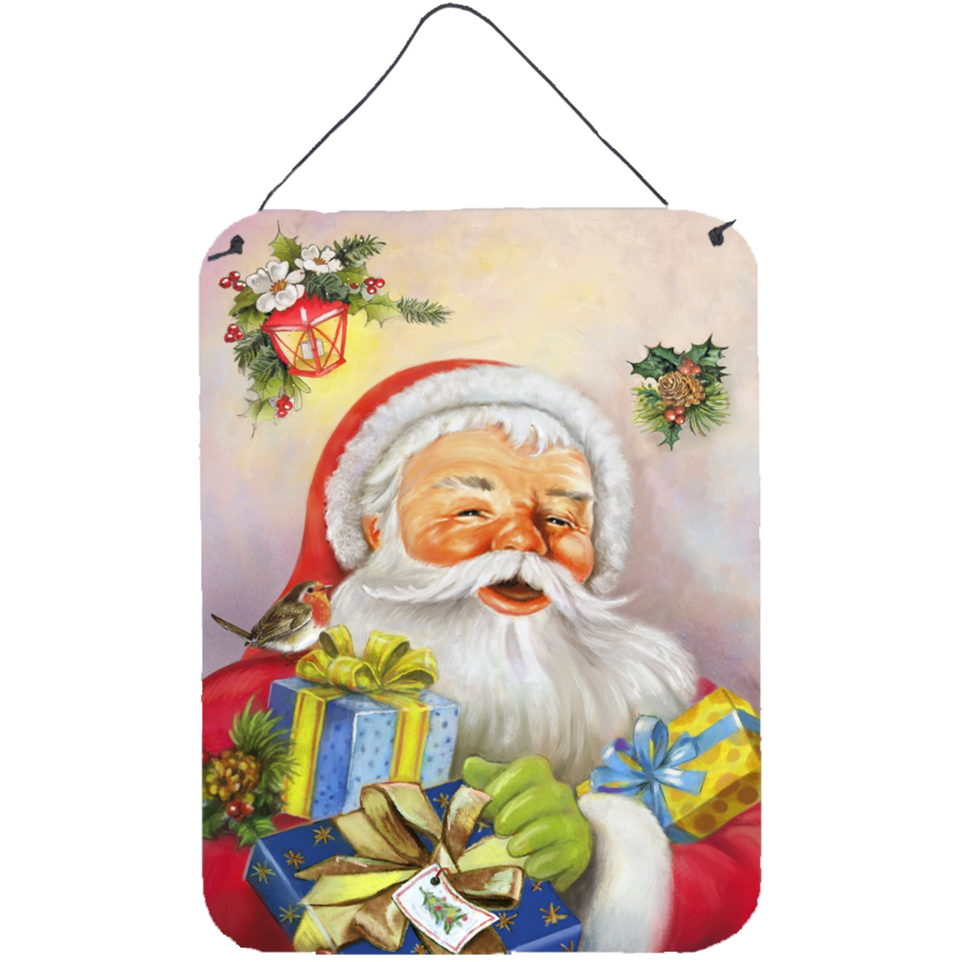 &quotCaroline's Treasures Christmas Santa Claus Presents Wall or Door Hanging Prints APH5814DS1216, 16HX12W, Multicolor"