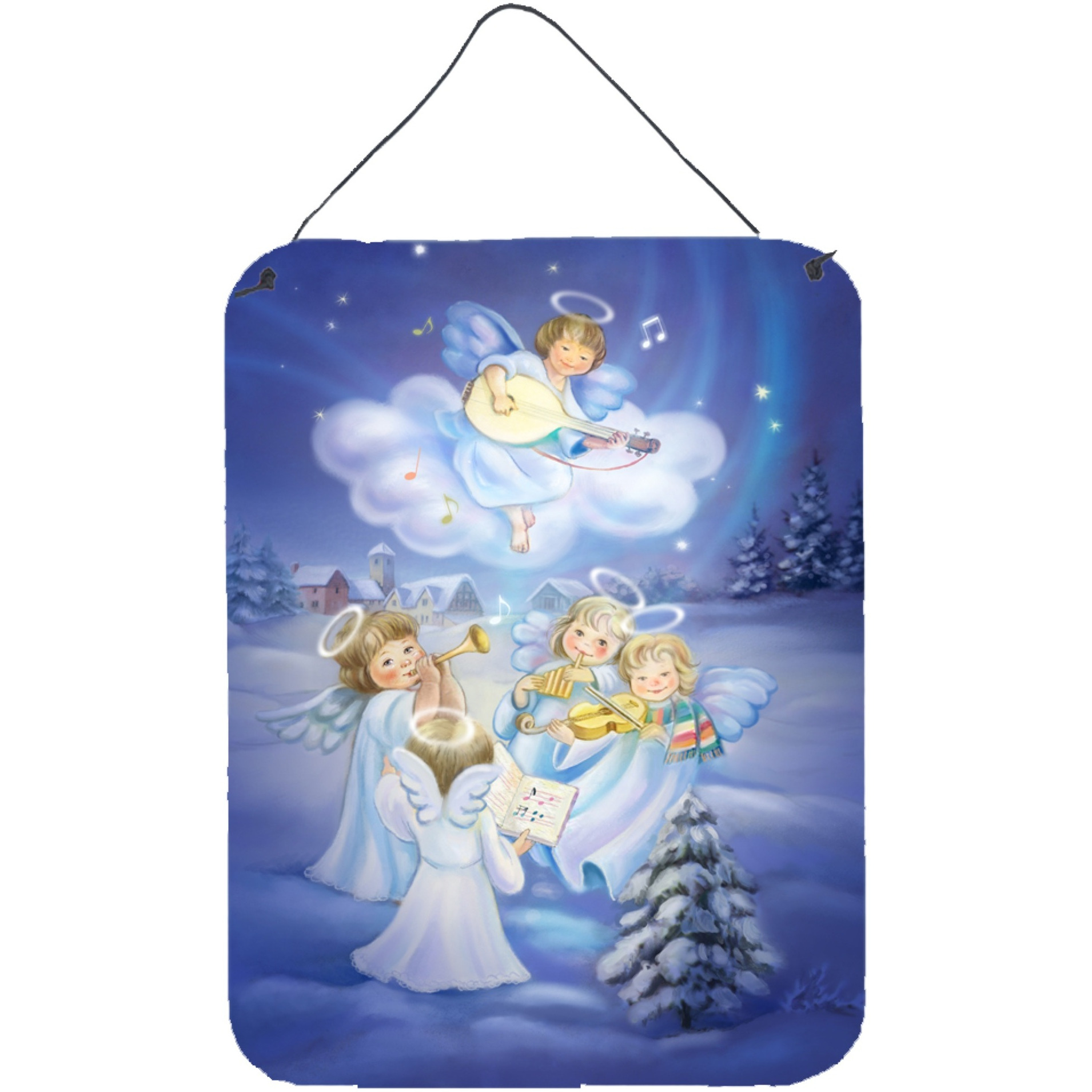 &quotCaroline's Treasures Angels around the Tree Wall or Door Hanging Prints APH6028DS1216, 16HX12W, Multicolor"