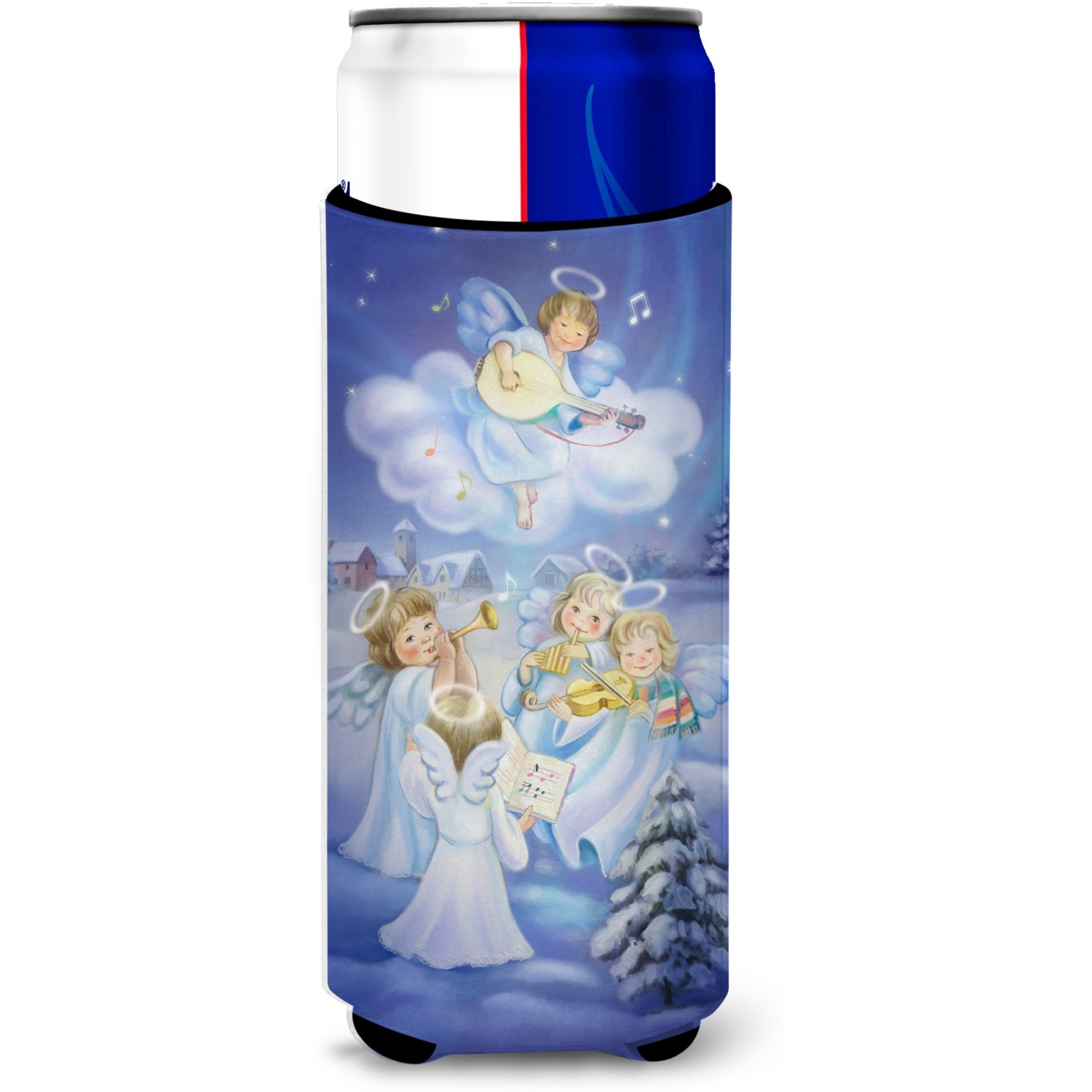 &quotCaroline's Treasures Angels Around The Tree Michelob Ultra Koozies for Slim Cans, Multicolor"