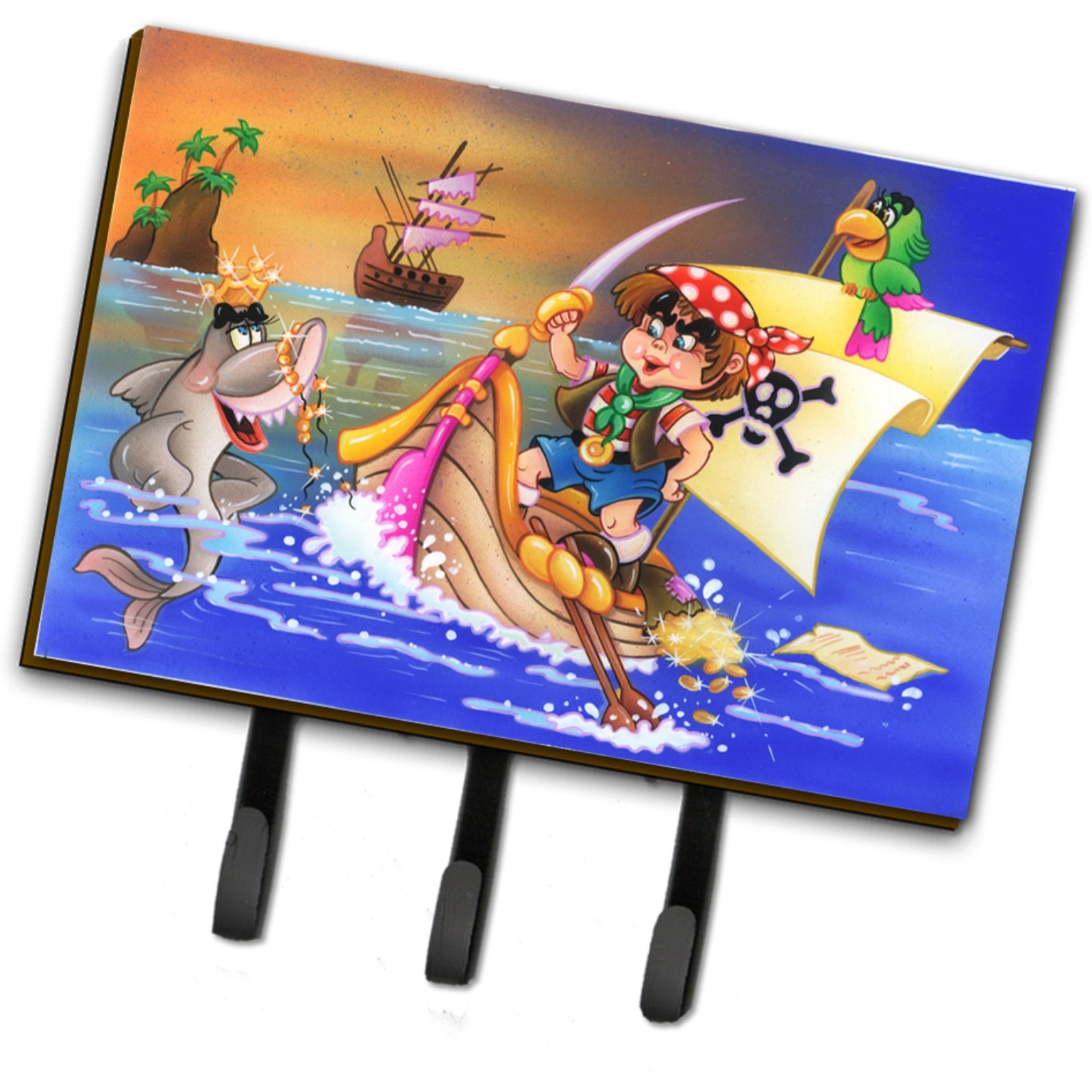 &quotCaroline's Treasures Boy Playing Piriate with Dolphin Leash or Key Holder APH6105TH68, Triple, Multicolor"