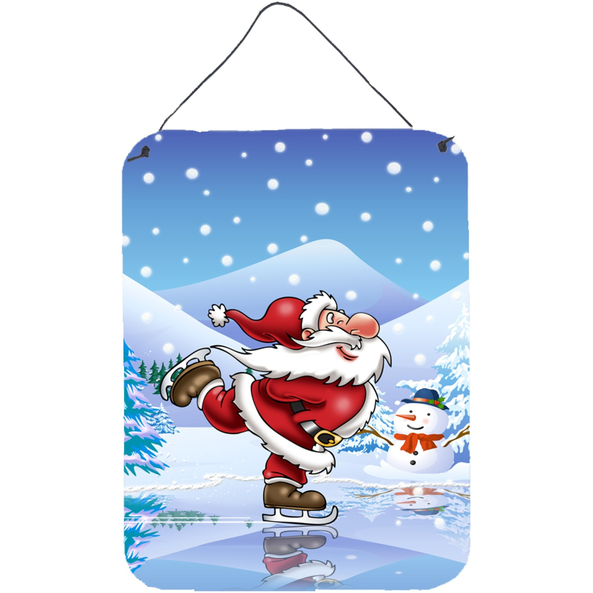 &quotCaroline's Treasures Christmas Santa Claus Ice Skating Wall or Door Hanging Prints APH6386DS1216, 16HX12W, Multicolor"