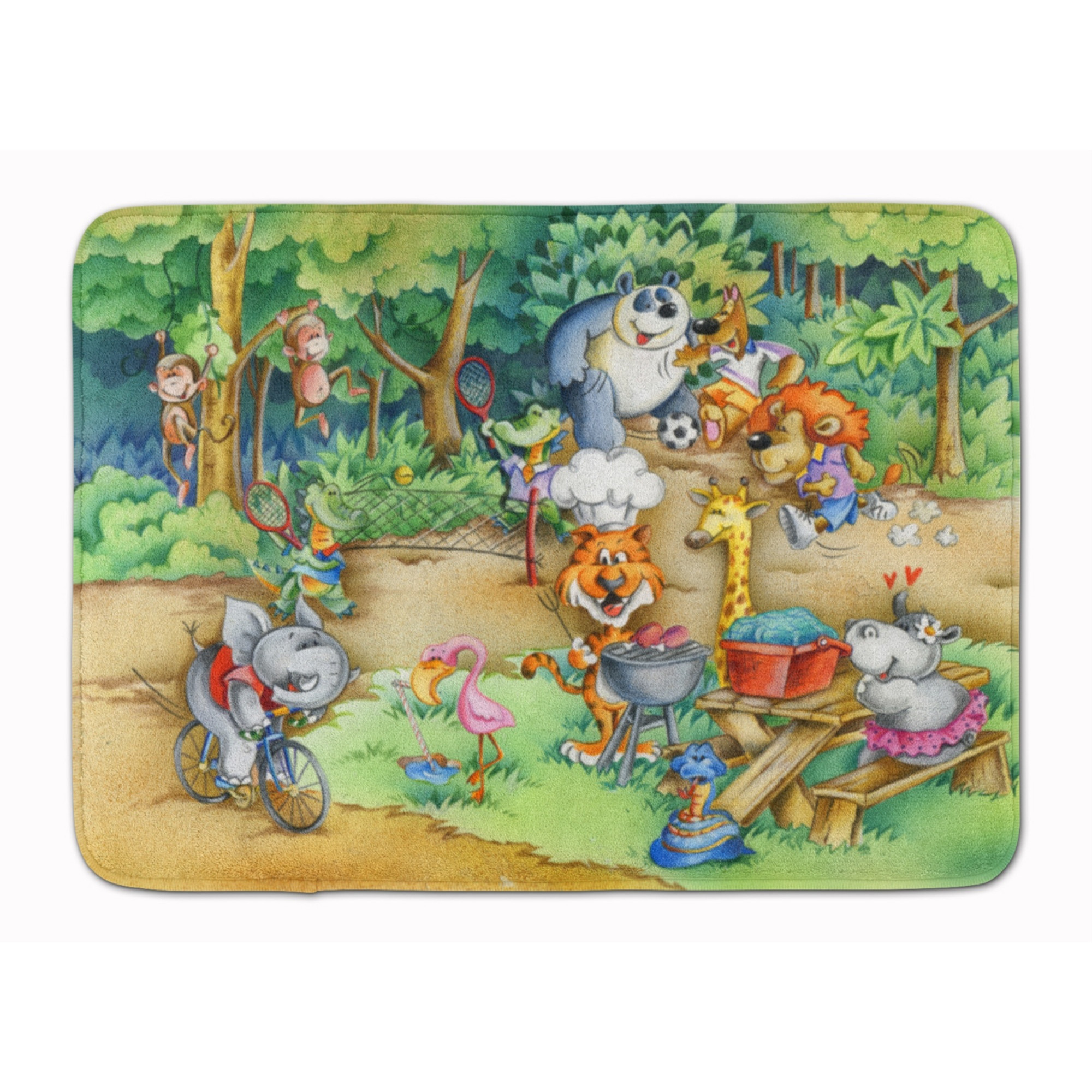 &quotCaroline's Treasures Animals at A Picnic Floor Mat, 19"" x 27"", Multicolor"
