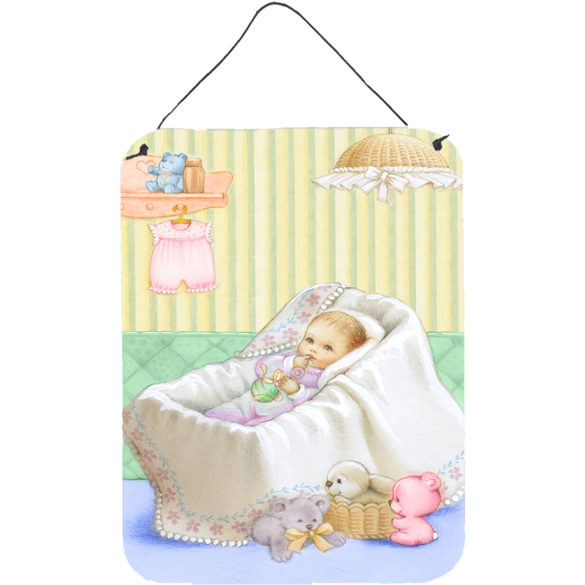 &quotCaroline's Treasures New Baby in Crib Wall or Door Hanging Prints APH7093DS1216, 16HX12W, Multicolor"