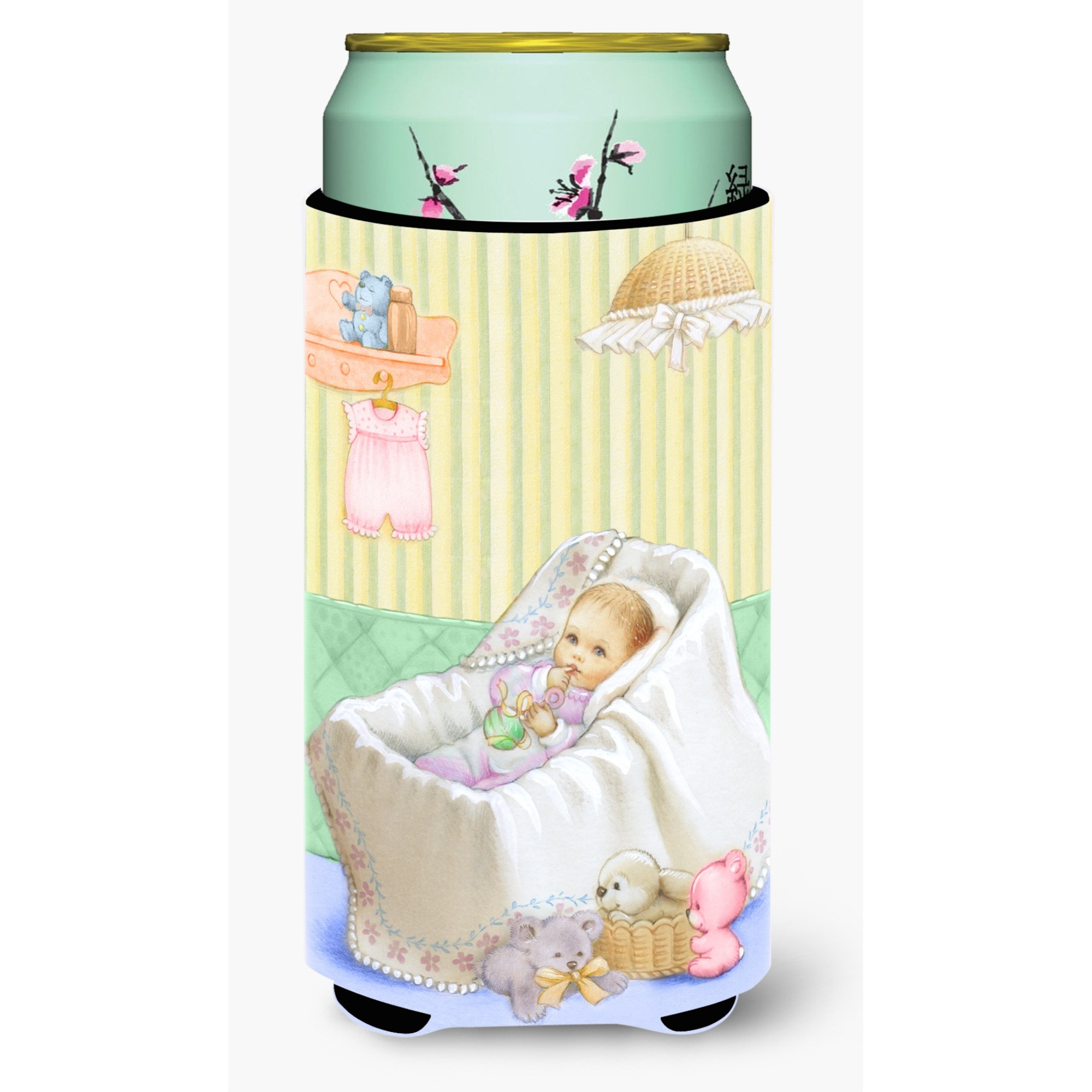 &quotCaroline's Treasures New Baby In Crib Tall Boy Koozie Hugger, Multicolor"