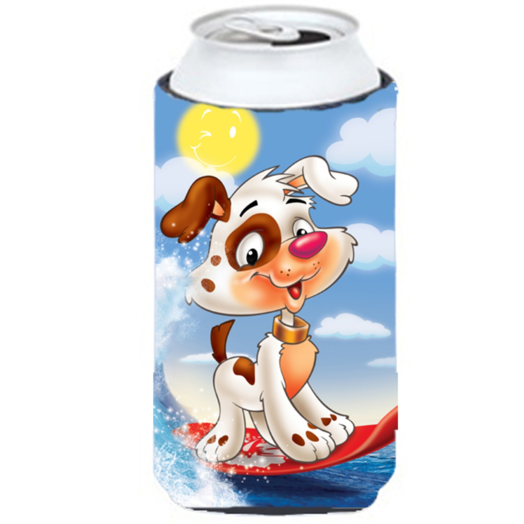 &quotCaroline's Treasures APH7227TBC Dog Water Skiing Tall Boy Koozie Hugger, Multicolor"