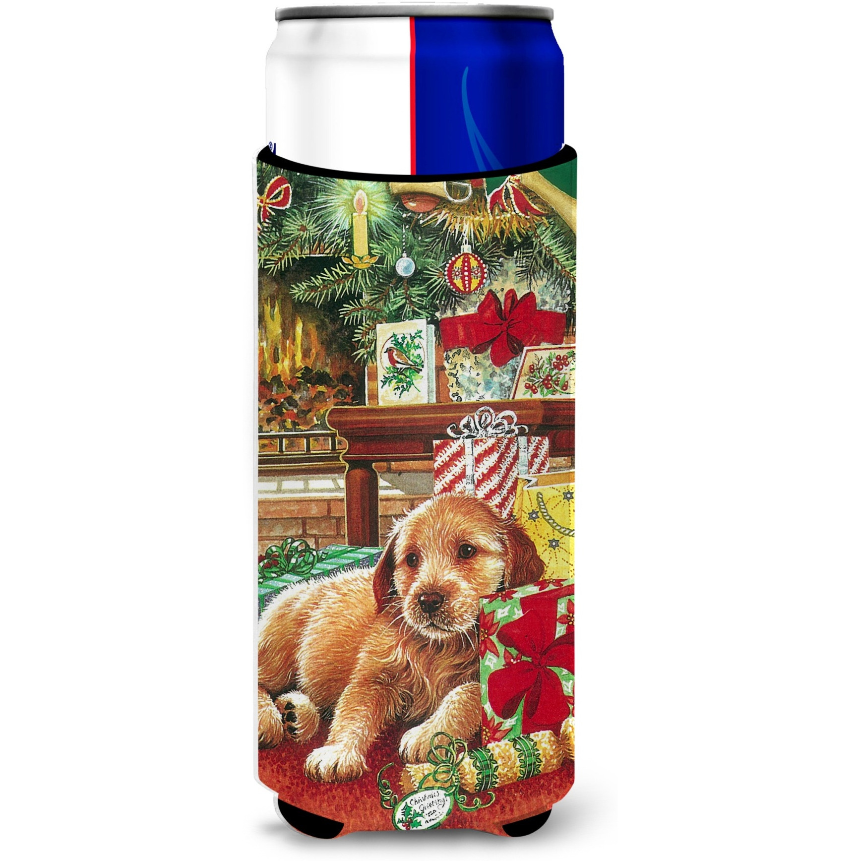&quotCaroline's Treasures Christmas Puppy Michelob Ultra Koozies for Slim Cans, Multicolor"
