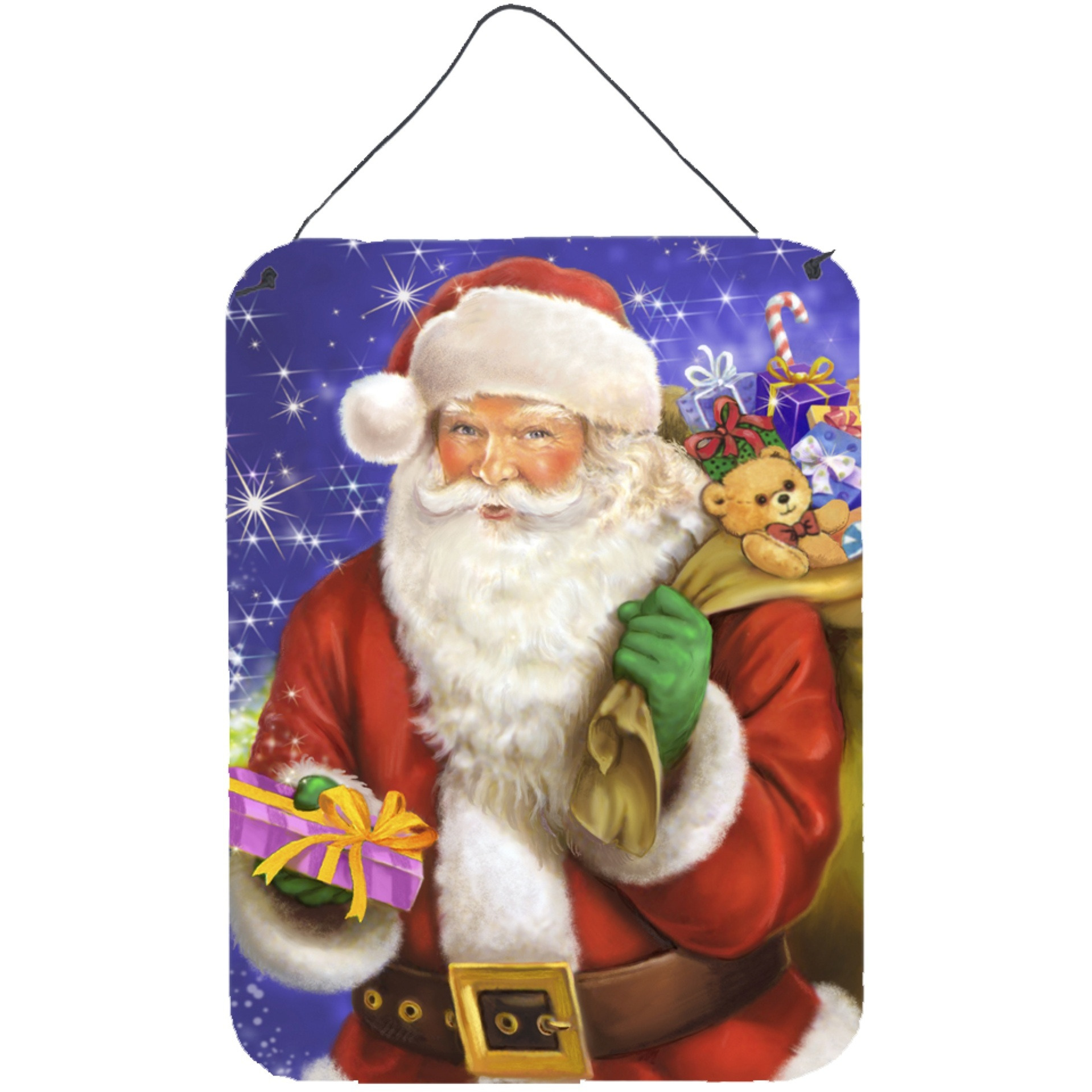 &quotCaroline's Treasures Christmas Santa Claus Ready to Work Wall or Door Hanging Prints APH7595DS1216, 16HX12W, Multicolor"