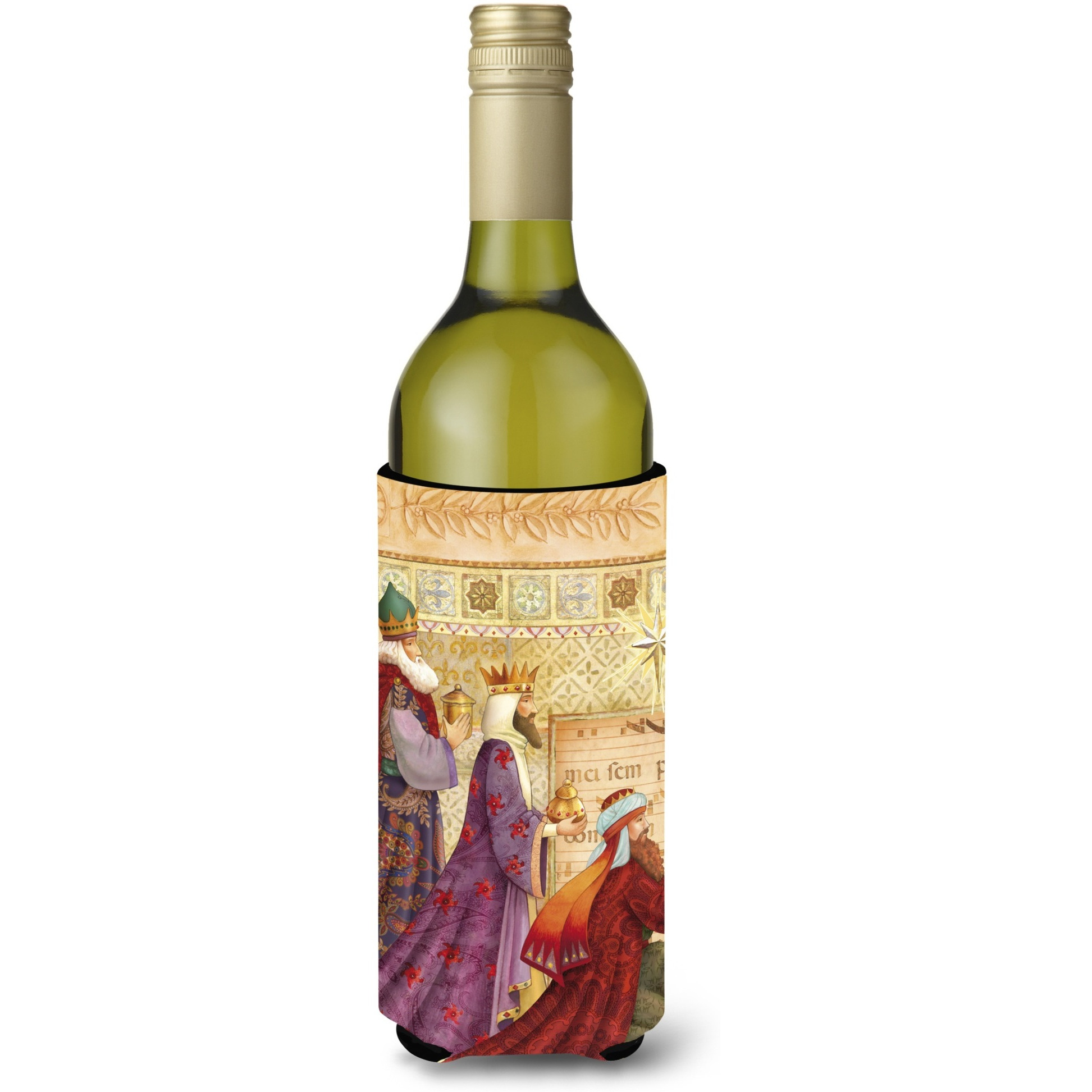 &quotCaroline's Treasures Christmas Three Wise Men Wine Bottle Koozie Hugger, 750ml, Multicolor"