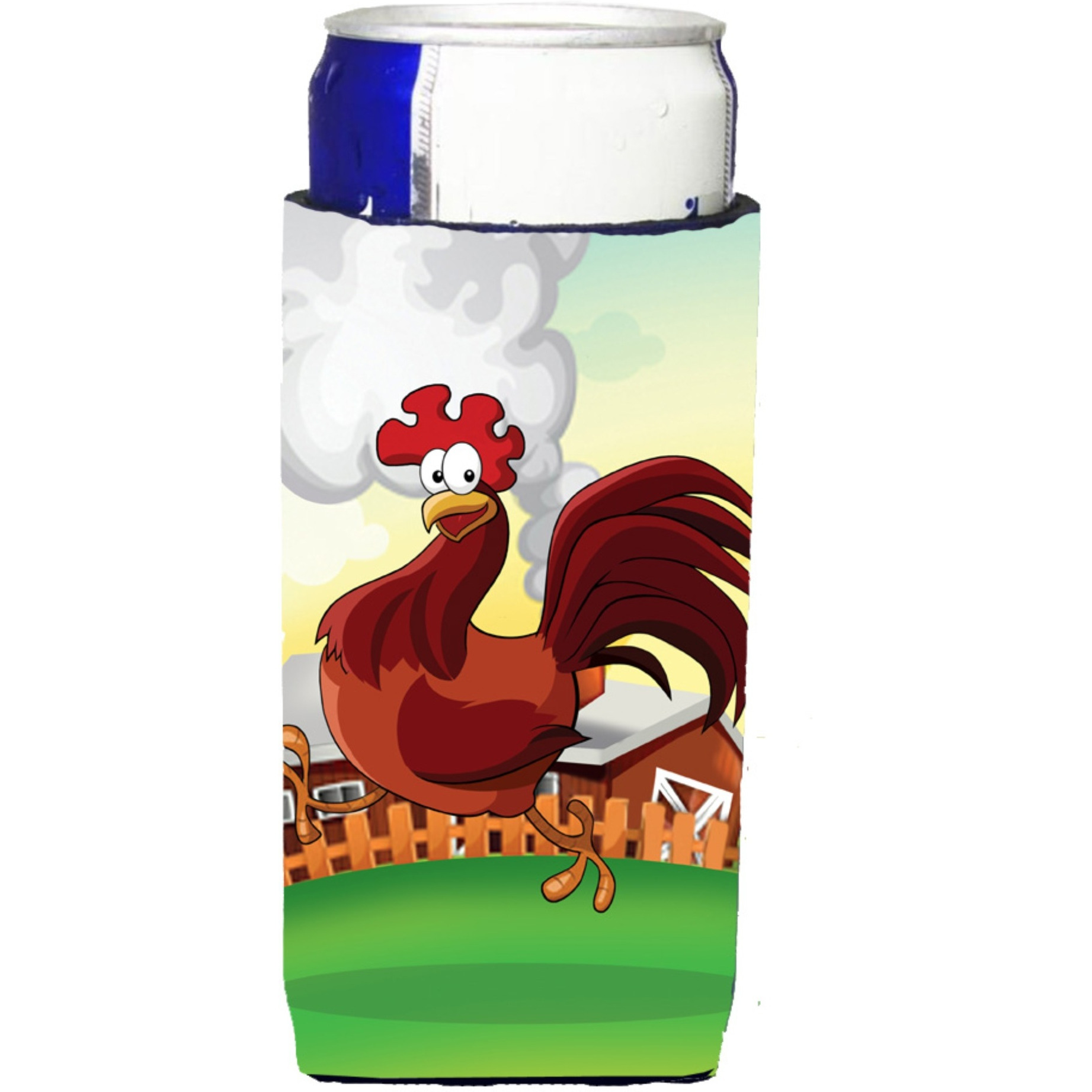 &quotCaroline's Treasures APH7630MUK Rooster Chicken On The Run Michelob  For Slim Cans, Multicolor"