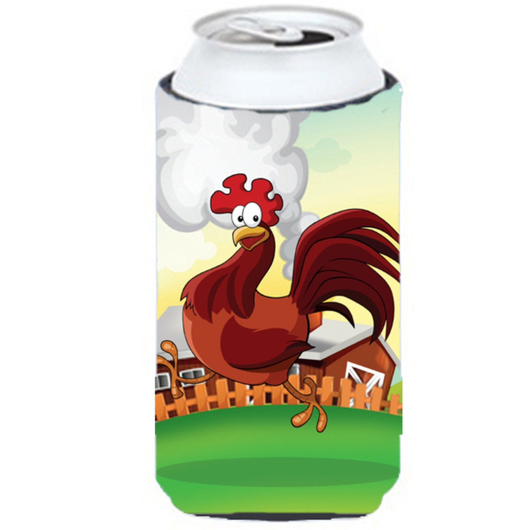 &quotCaroline's Treasures APH7630TBC Rooster Chicken On The Run Tall Boy Koozie Hugger, Multicolor"