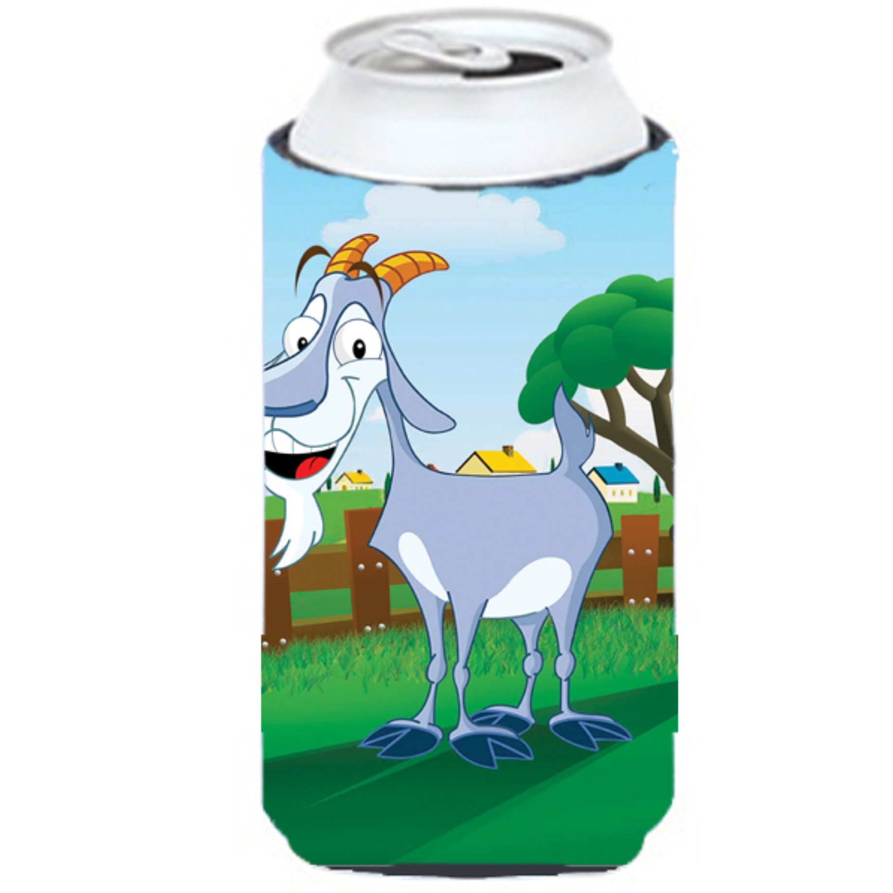 &quotCaroline's Treasures APH7634TBC Billy The Goat Tall Boy Koozie Hugger, Multicolor"