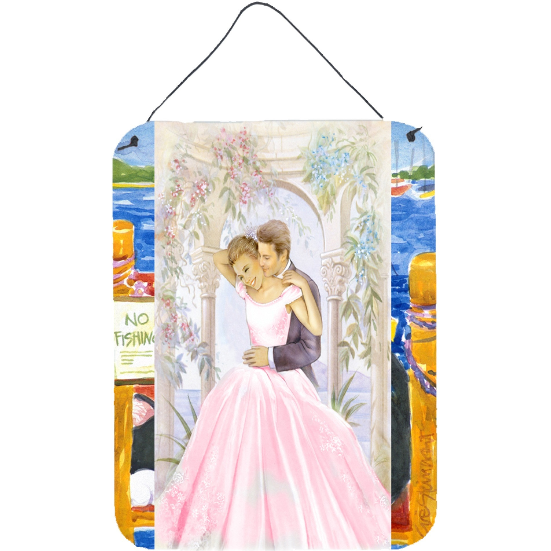 &quotCaroline's Treasures Romantic Couple Kiss Wall or Door Hanging Prints APH8293DS1216, 16"" x 12"", Multicolor"