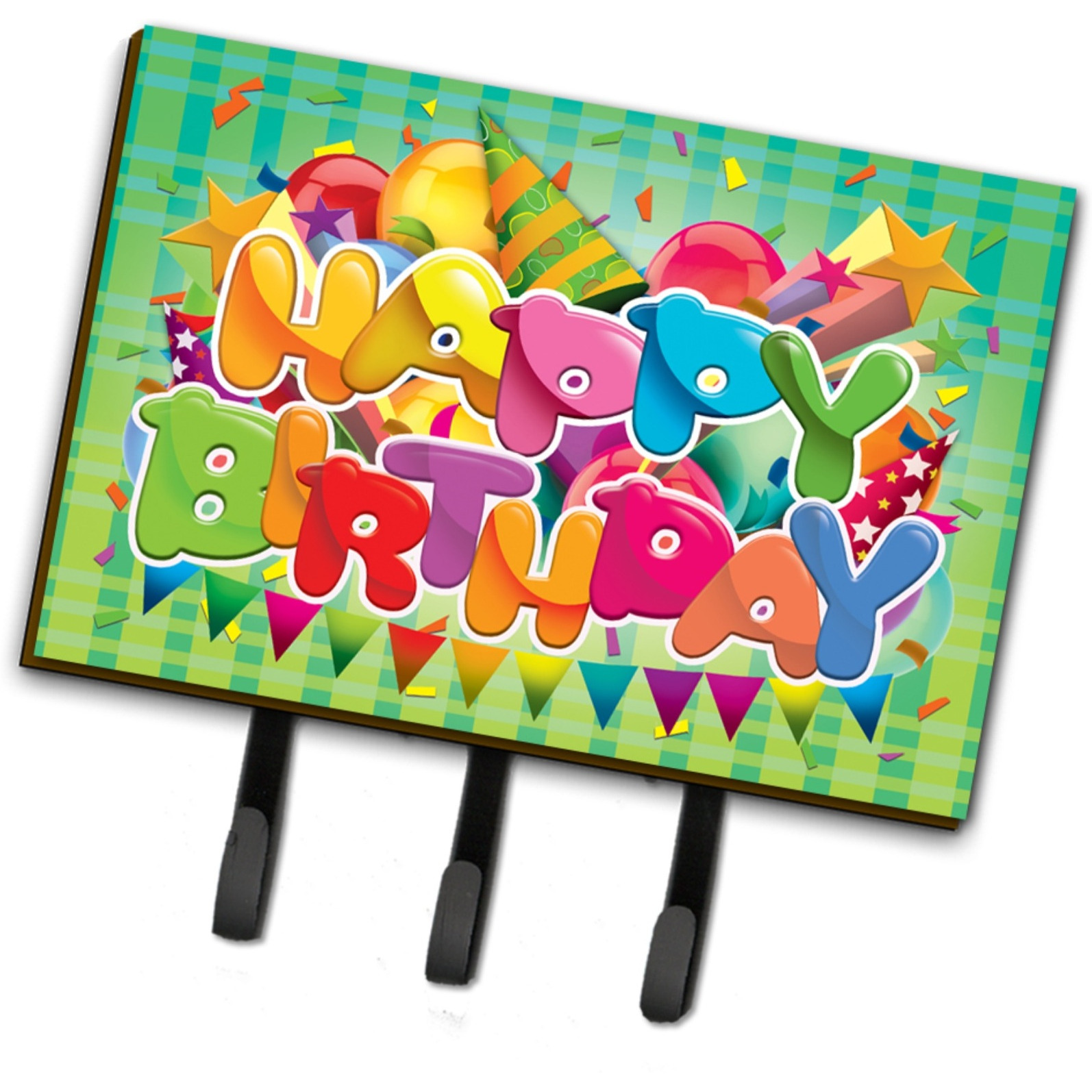 &quotCaroline's Treasures Happy Birthday Leash or Key Holder APH8872TH68, Triple, Multicolor"