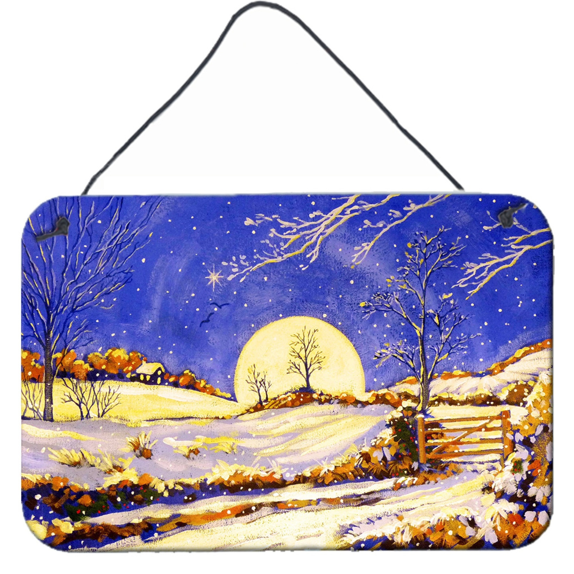 &quotCaroline's Treasures Winter Moonrise by Roy Avis Wall or Door Hanging Prints ARA0139DS812, 8HX12W, Multicolor"
