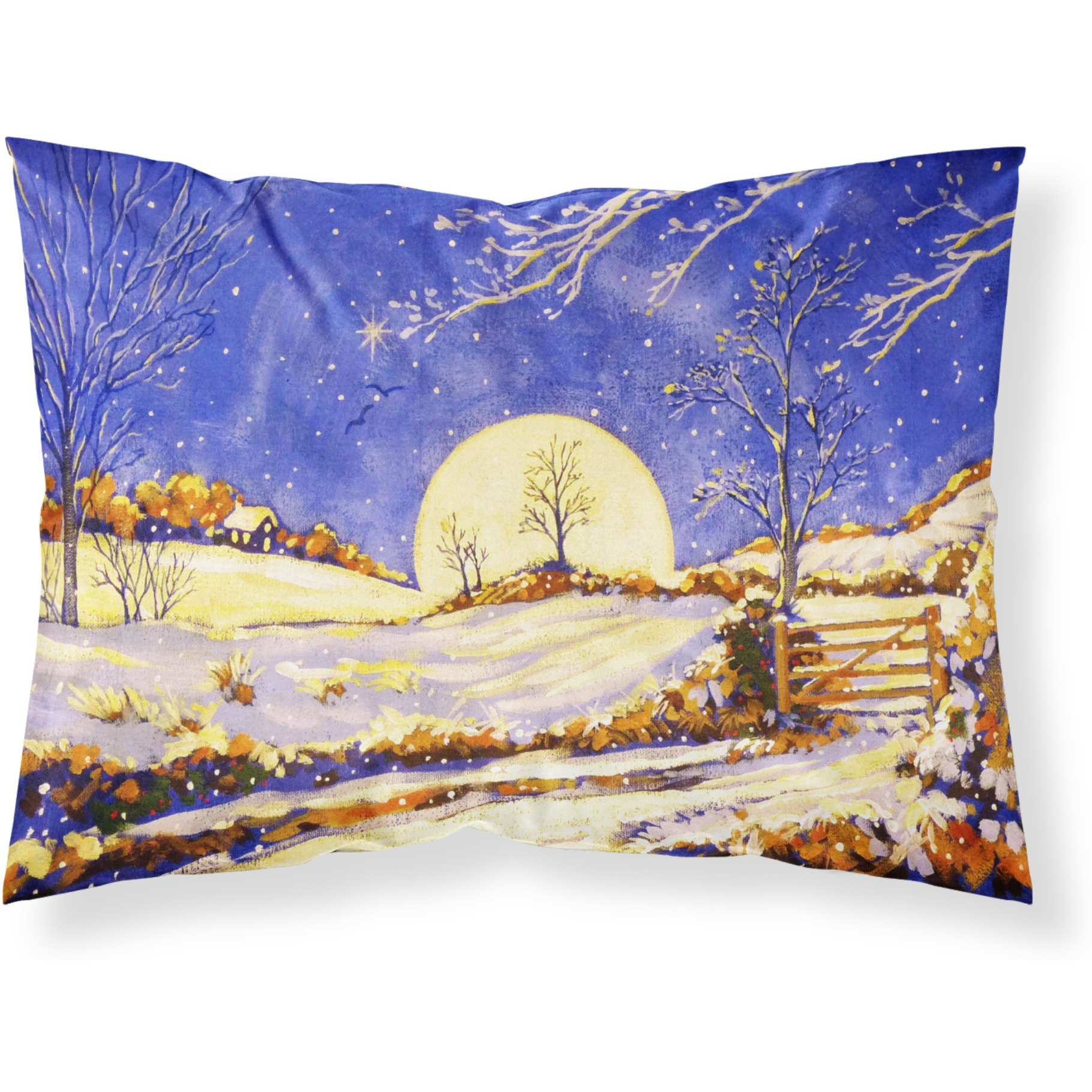 &quotCaroline's Treasures Winter Moonrise by Roy Avis Fabric Standard Pillowcase ARA0139PILLOWCASE, Multicolor"