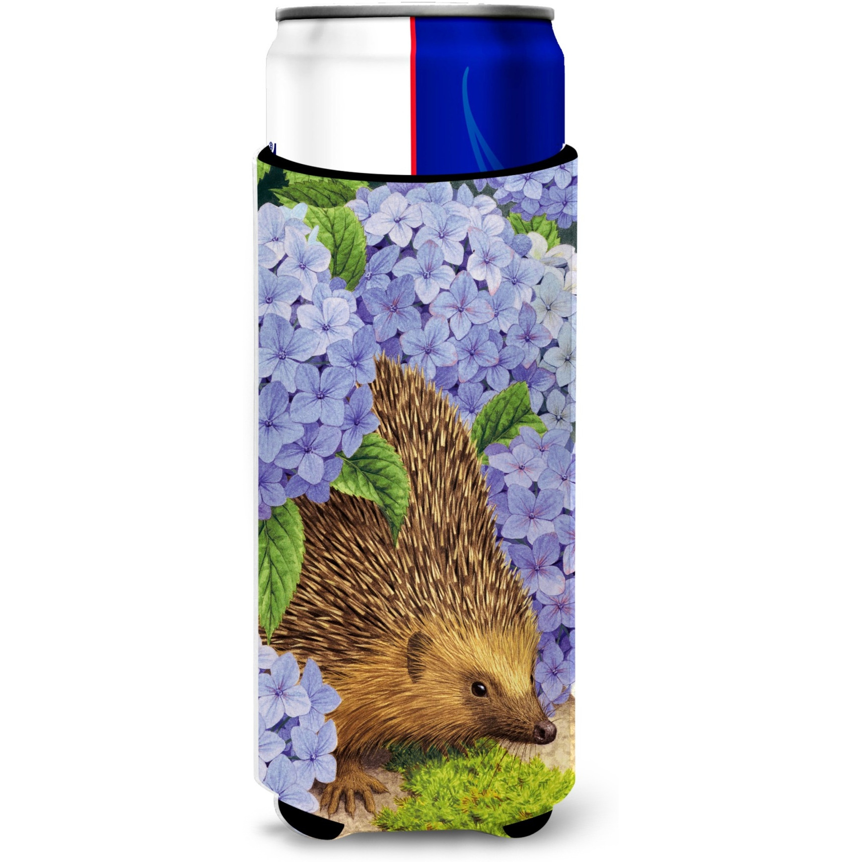 &quotCaroline's Treasures Hedgehog and Hydrangea Michelob Ultra Koozies for Slim Cans, Multicolor"