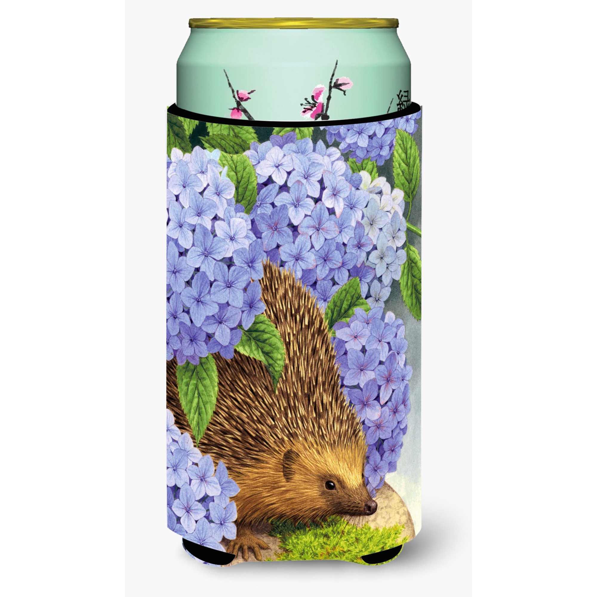 &quotCaroline's Treasures Hedgehog and Hydrangea Tall Boy Koozie Hugger, Multicolor"