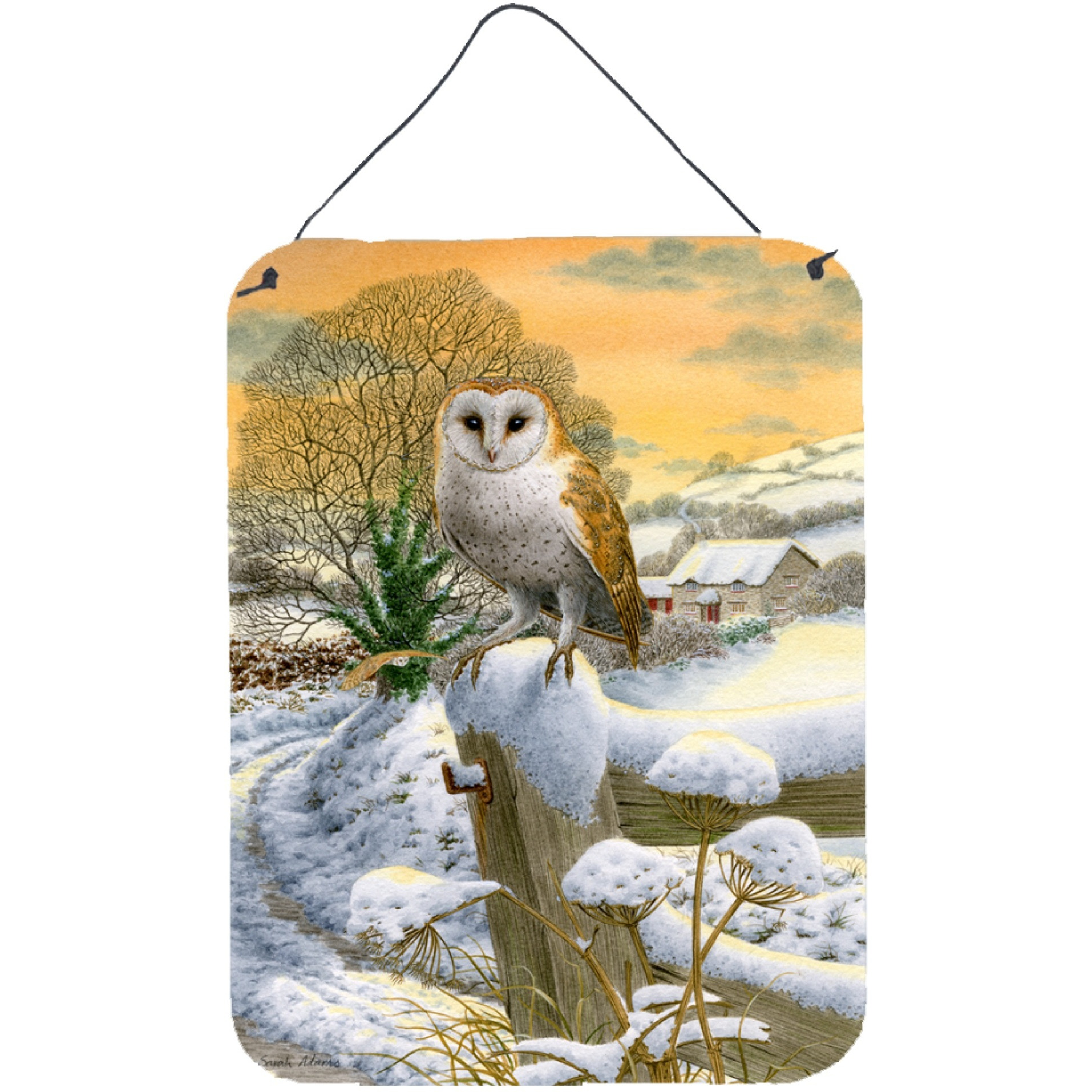 &quotCaroline's Treasures Sunset Barn Owl Wall or Door Hanging Prints ASA2002DS1216, 16HX12W, Multicolor"