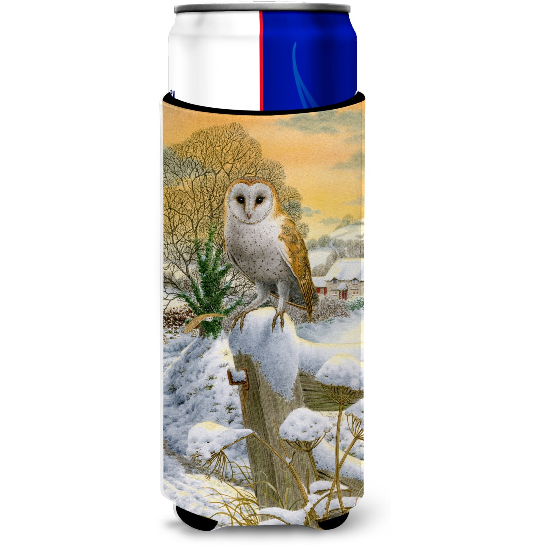 &quotCaroline's Treasures Sunset Barn Owl Michelob Ultra Koozies for Slim Cans, Multicolor"