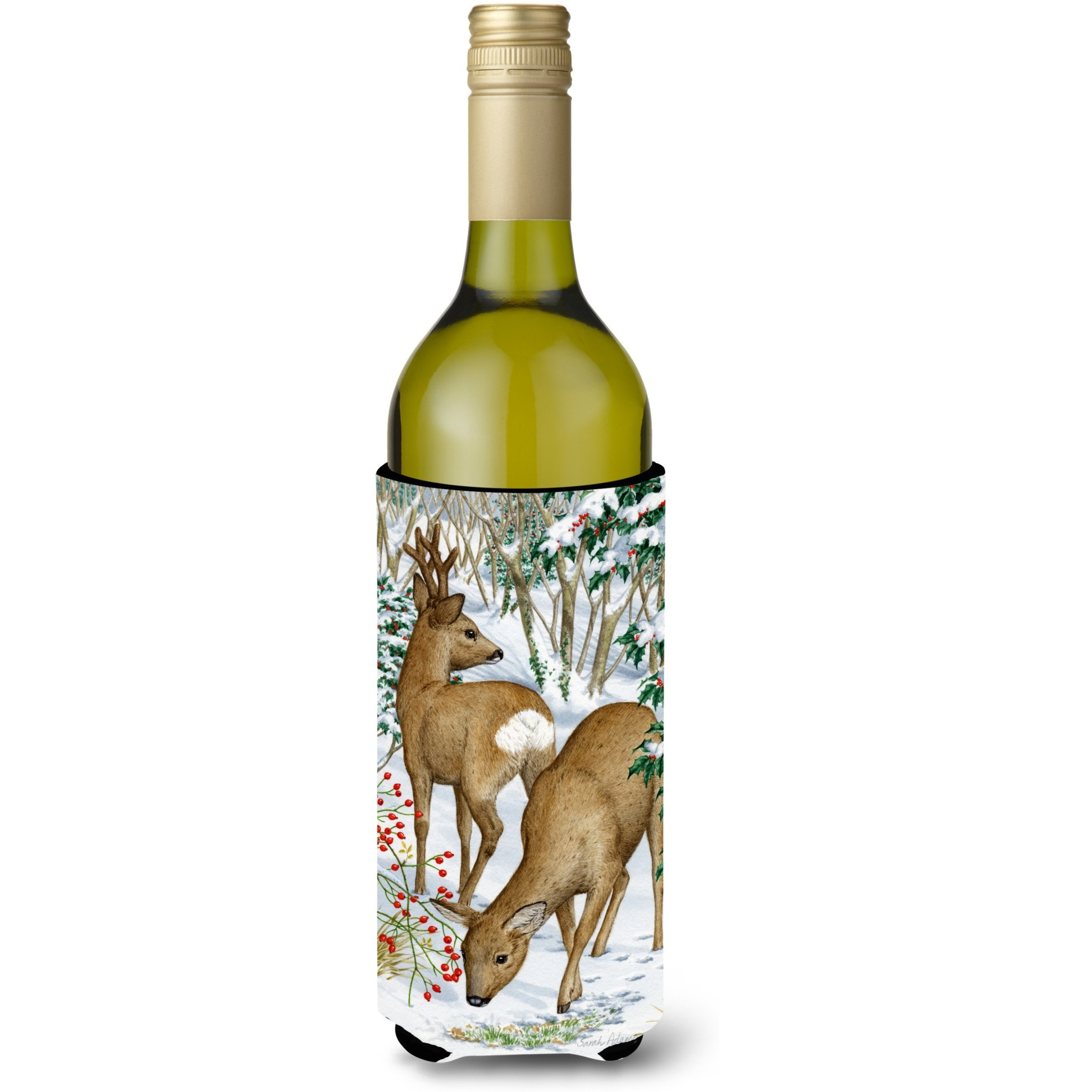 &quotCaroline's Treasures European Western Roe Deer Wine Bottle Koozie Hugger, 750 ml, Multicolor"
