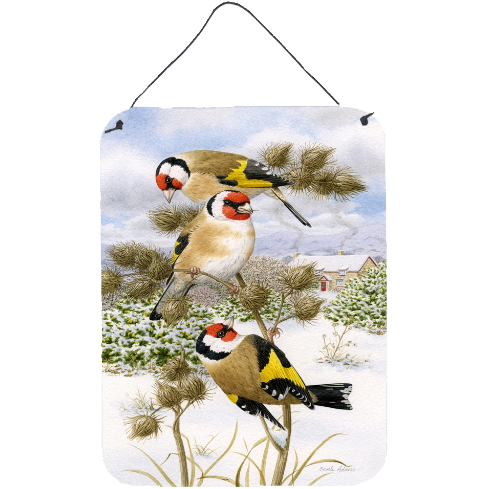 &quotCaroline's Treasures European Goldfinch Wall or Door Hanging Prints ASA2007DS1216, 16HX12W, Multicolor"