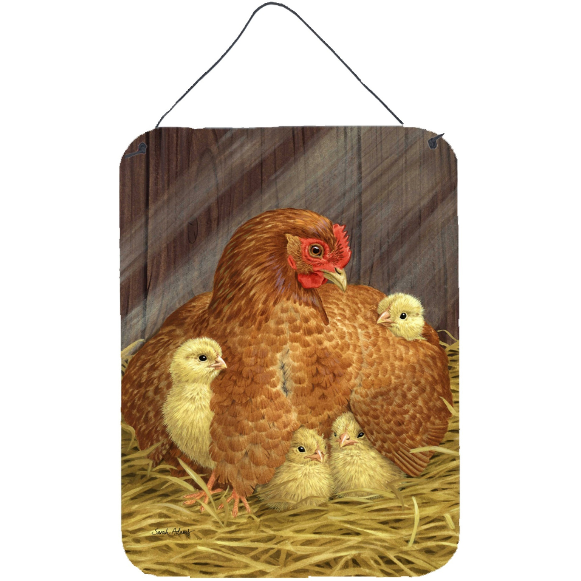 &quotCaroline's Treasures My Little Chickadees with Hen Chicken Wall or Door Hanging Prints ASA2011DS1216, 16HX12W, Multicolor"