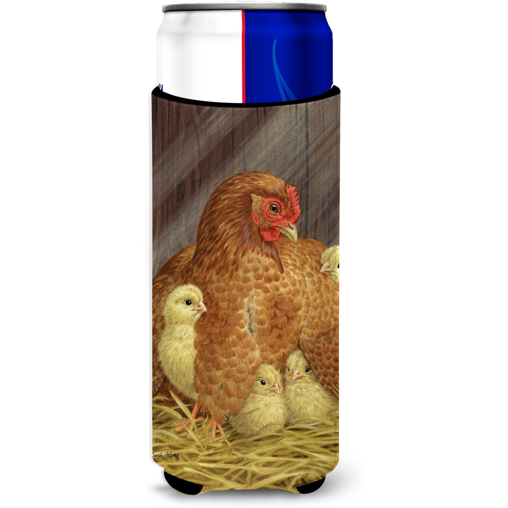 &quotCaroline's Treasures My Little Chickadees with Hen Chicken Michelob Ultra Koozies for Slim Cans, Multicolor"