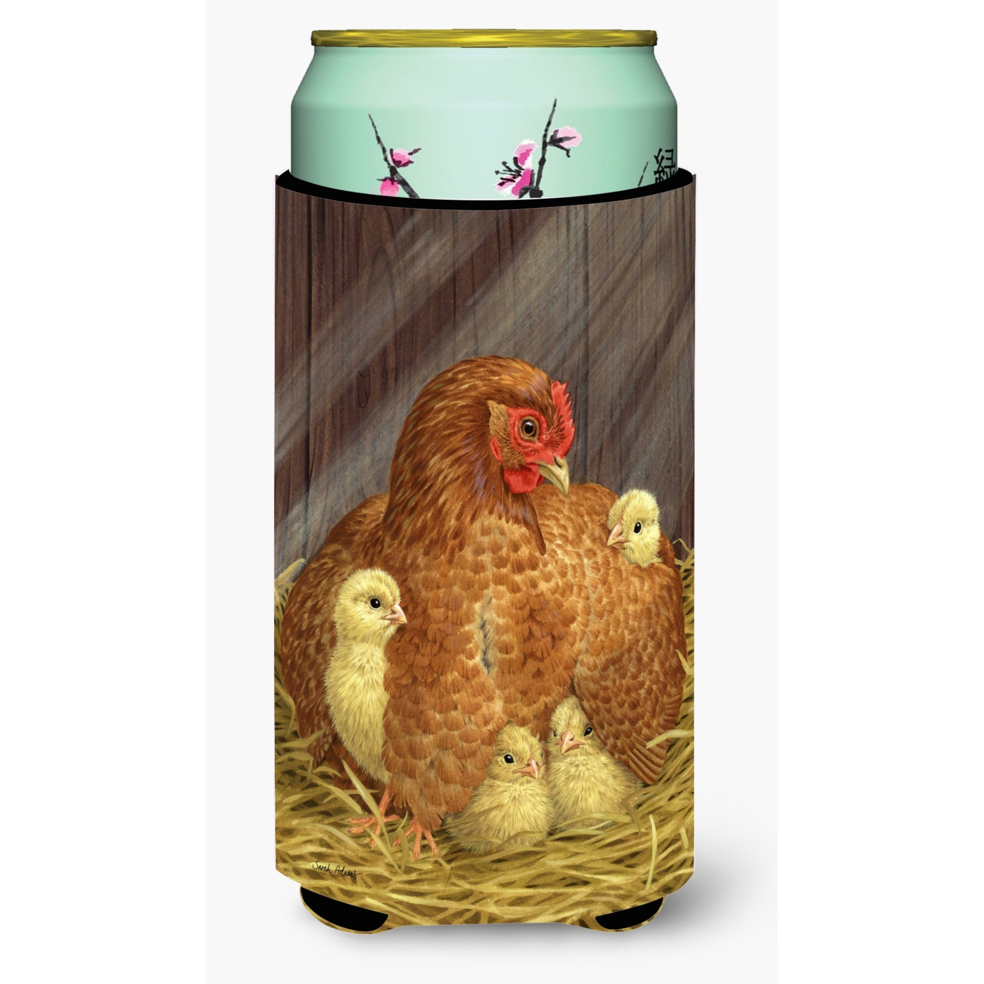 &quotCaroline's Treasures My Little Chickadees with Hen Chicken Tall Boy Koozie Hugger, Multicolor"