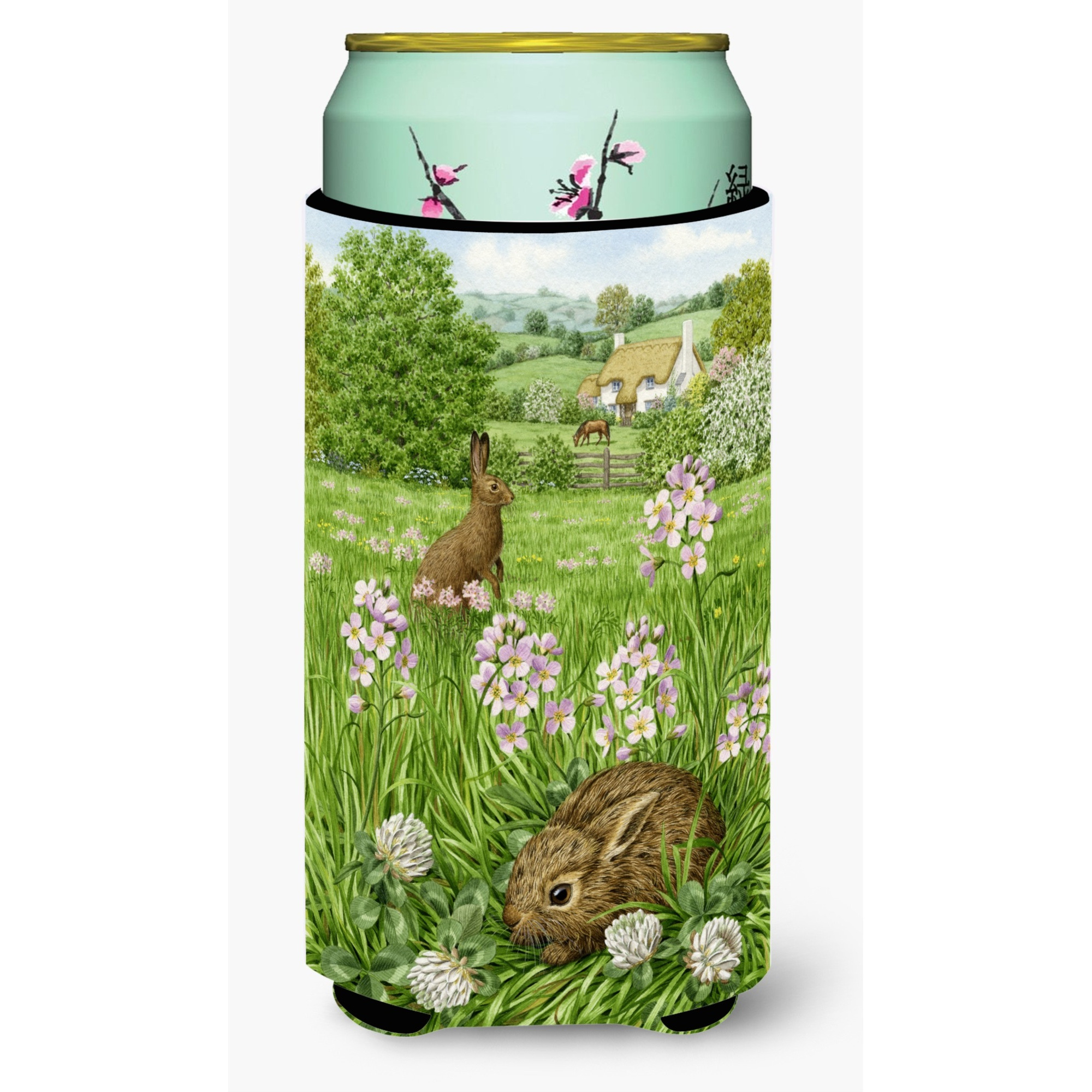 &quotCaroline's Treasures Leveret and Momma Rabbit Tall Boy Koozie Hugger, Multicolor"