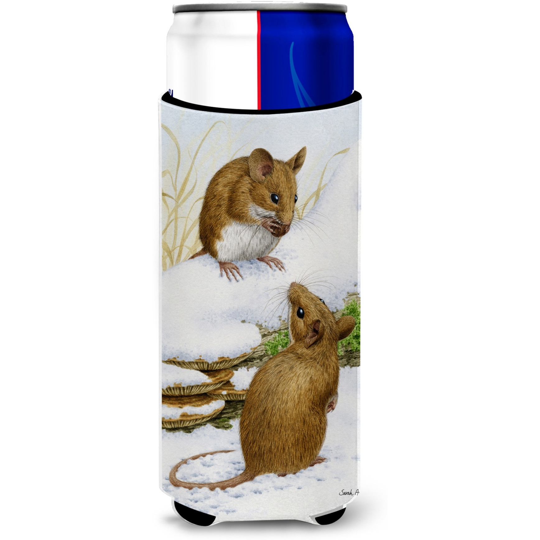 &quotCaroline's Treasures Mice Wood Mouse Michelob Ultra Koozies for Slim Cans, Multicolor"