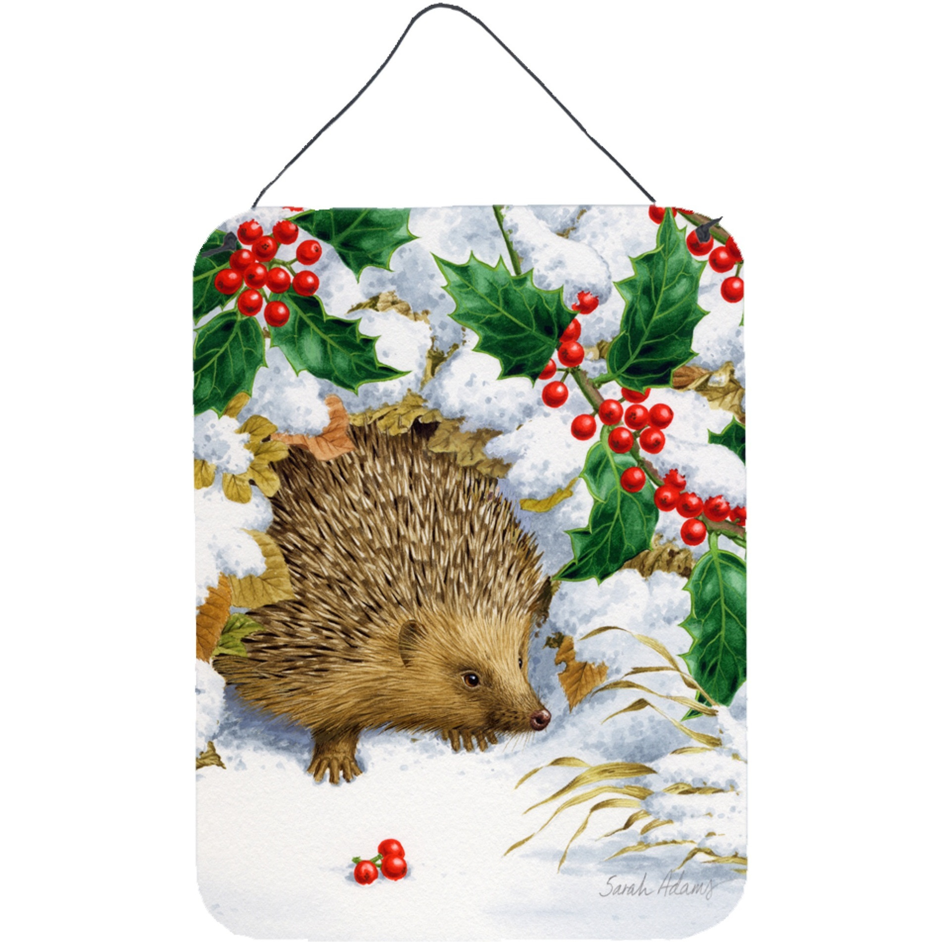 &quotCaroline's Treasures Hedgehog and Holly Wall or Door Hanging Prints ASA2030DS1216, 16HX12W, Multicolor"