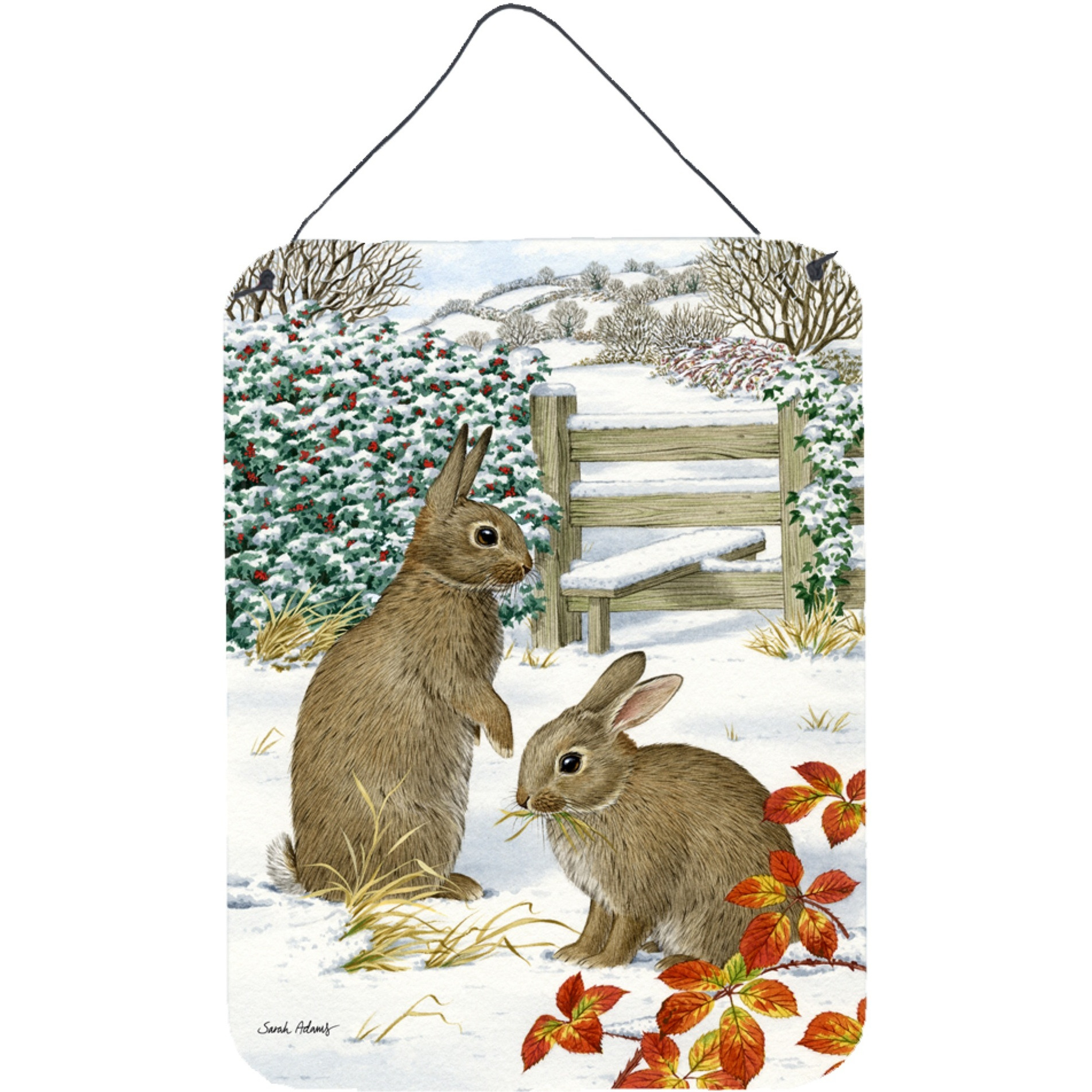 &quotCaroline's Treasures Rabbits Wall or Door Hanging Prints ASA2034DS1216, 16HX12W, Multicolor"