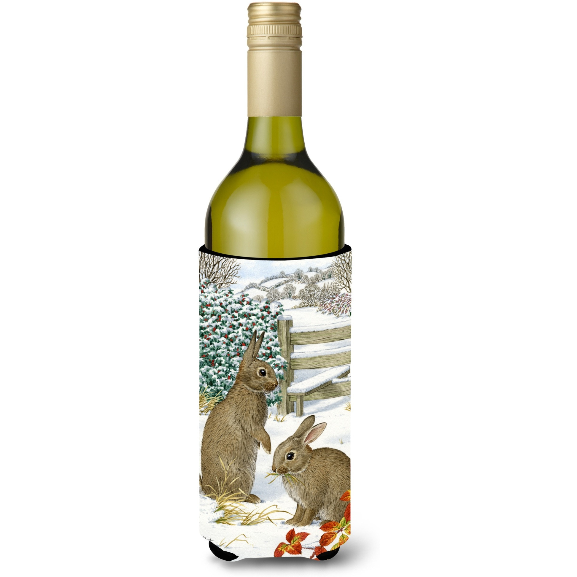 &quotCaroline's Treasures ASA2034LITERK Rabbits Wine Bottle Koozie Hugger, 750 ml, Multicolor"