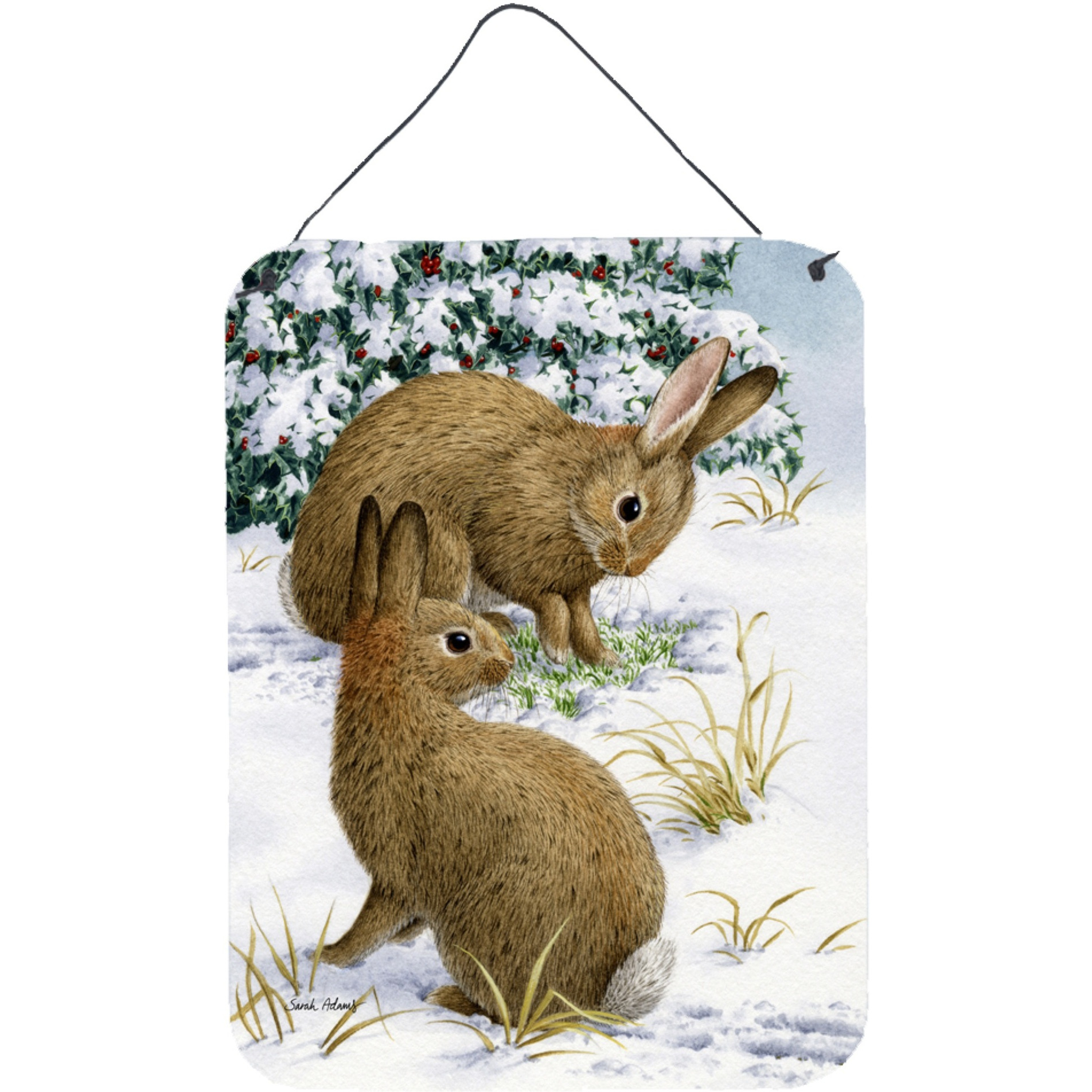 &quotCaroline's Treasures Rabbit searching for Grass in the Snow Wall or Door Hanging Prints ASA2036DS1216, 16HX12W, Multicolor"