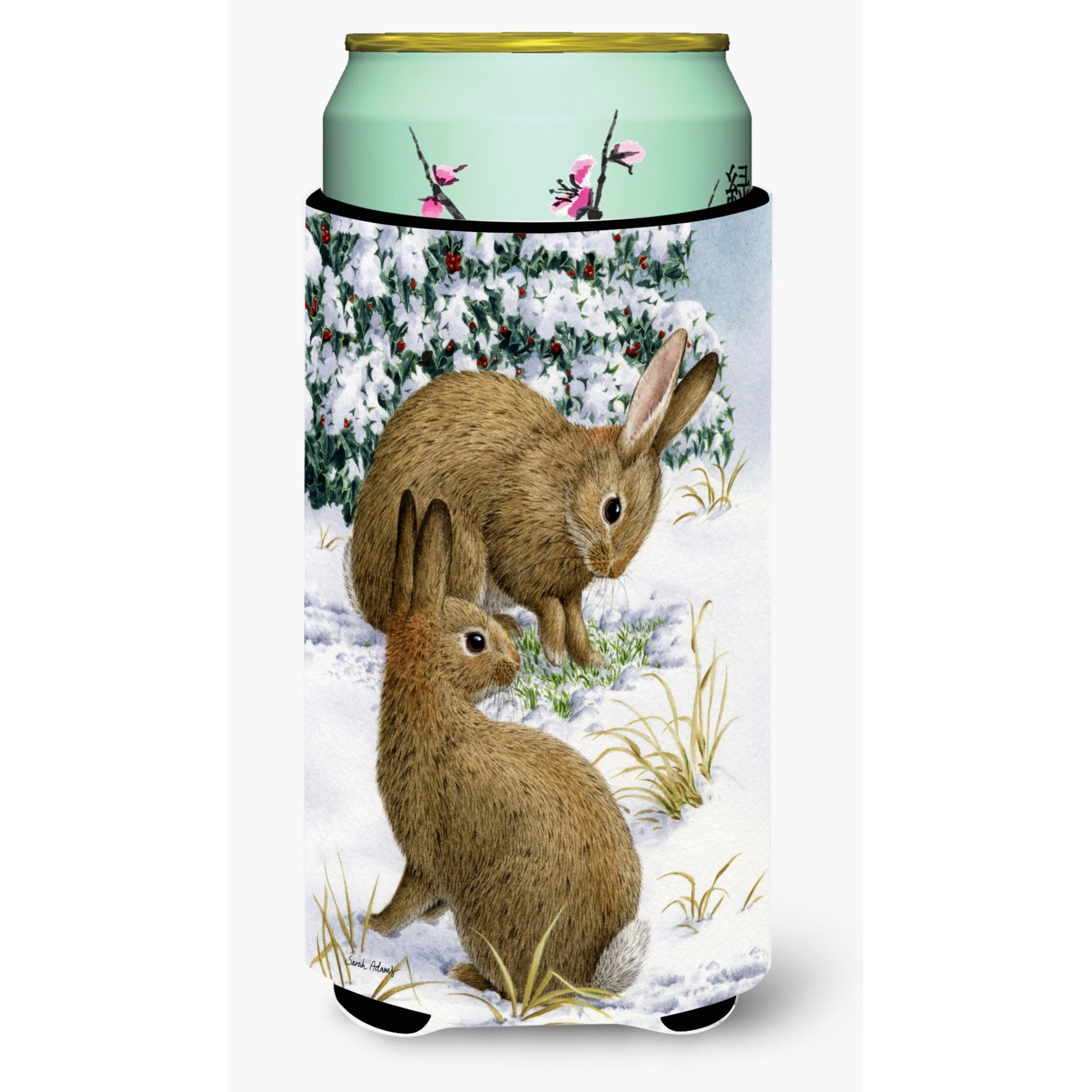 &quotCaroline's Treasures Rabbit Searching for Grass In The Snow Tall Boy Koozie Hugger, Multicolor"