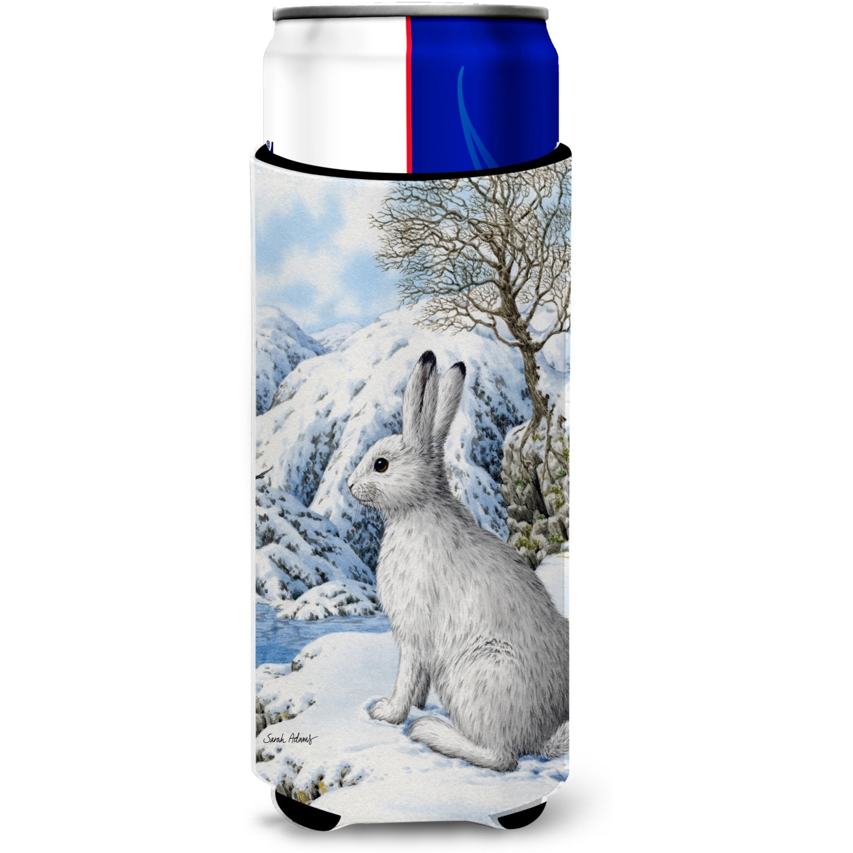 &quotCaroline's Treasures Mountain Hare White Rabbit Michelob Ultra Koozies for Slim Cans, Multicolor"