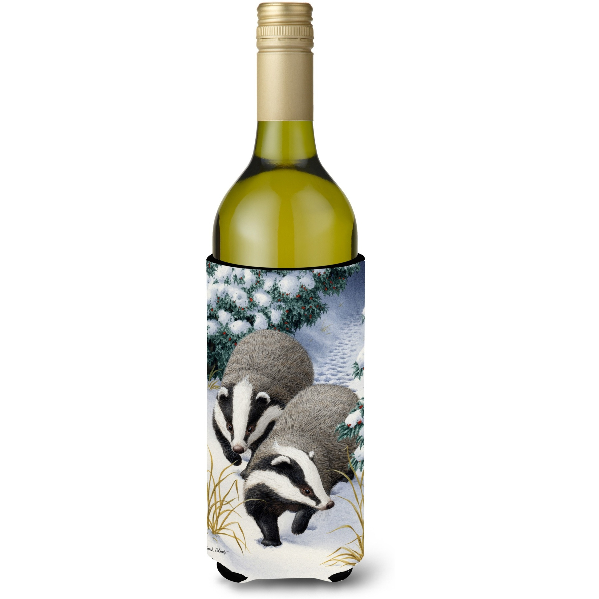 &quotCaroline's Treasures Badgers On The Move Wine Bottle Koozie Hugger, 750 ml, Multicolor"