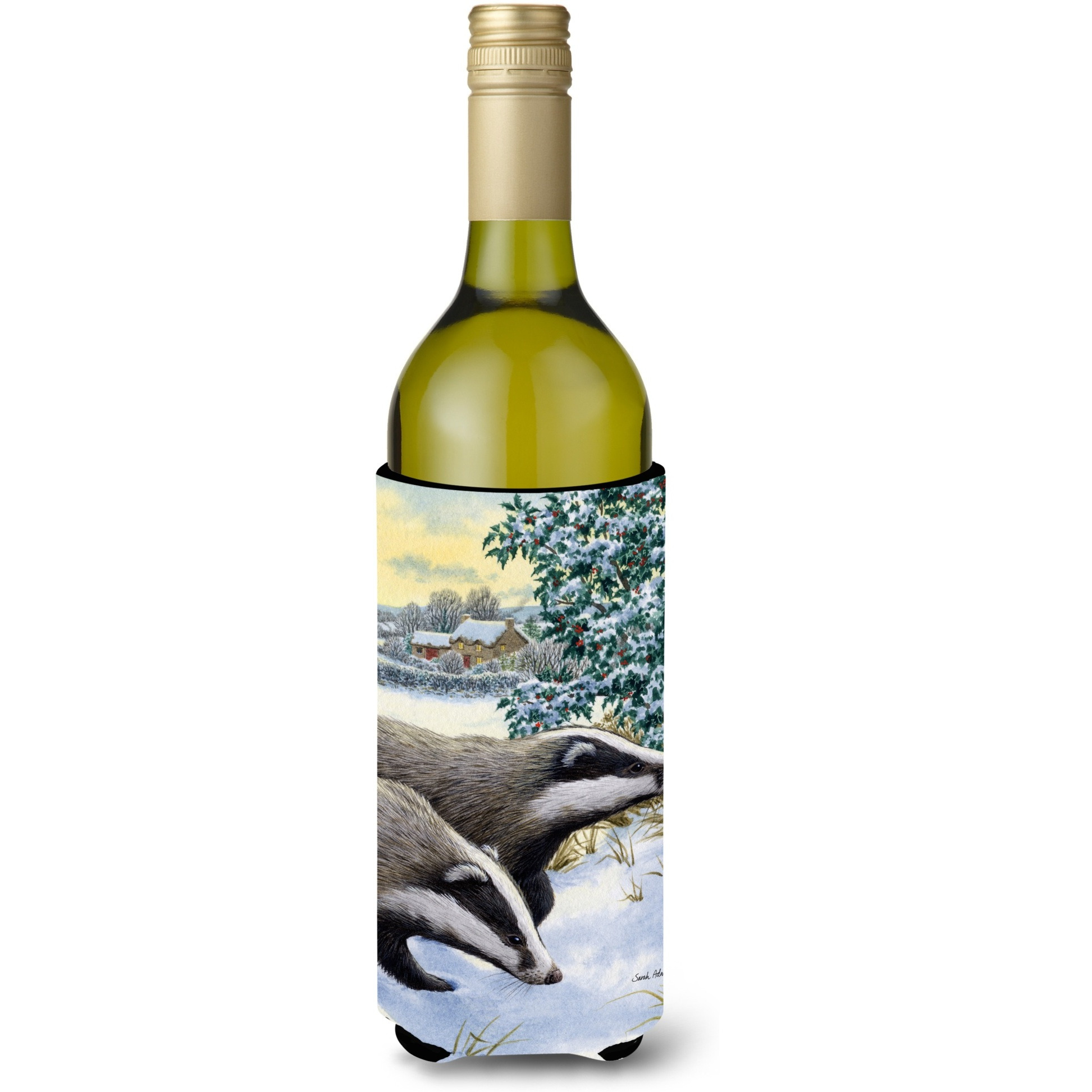 &quotCaroline's Treasures Badgers Two Of A Kind Wine Bottle Koozie Hugger, 750 ml, Multicolor"