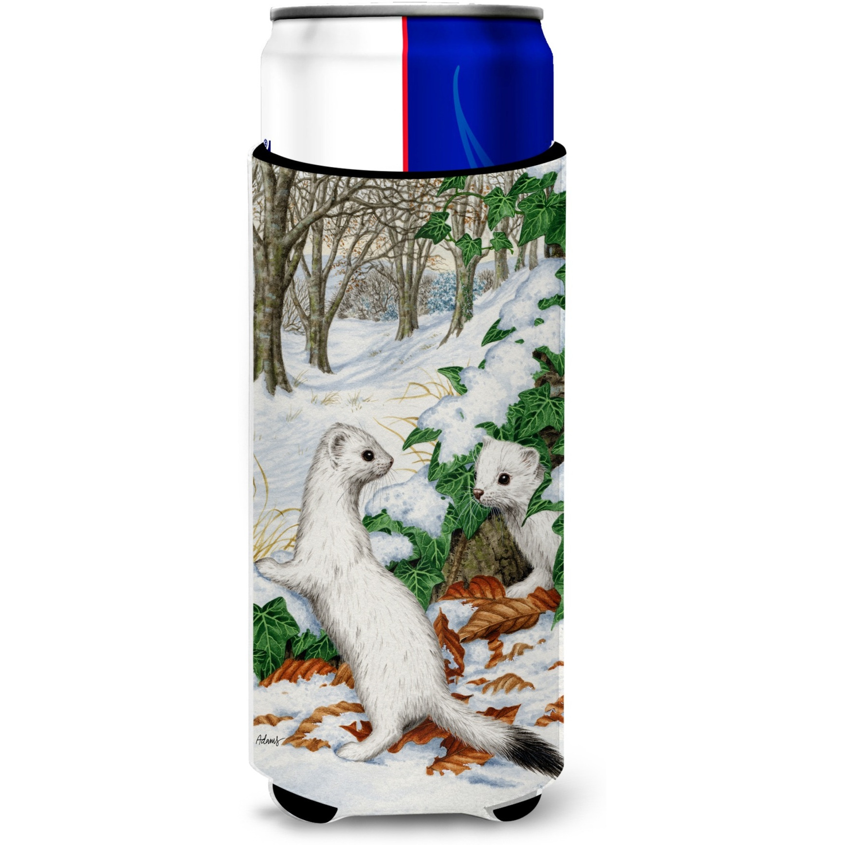 &quotCaroline's Treasures Stoats Short-Tailed Weasel Michelob Ultra Koozies for Slim Cans, Multicolor"