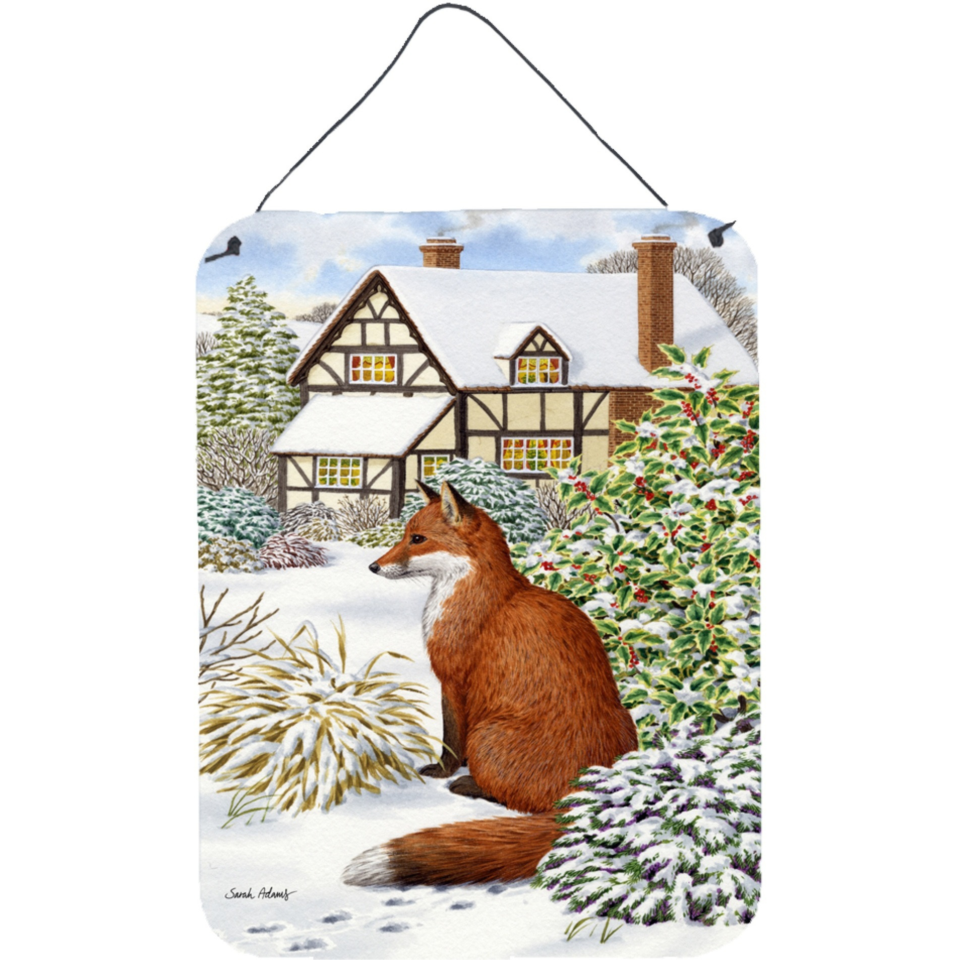 &quotCaroline's Treasures Fox by the Cottage Wall or Door Hanging Prints ASA2046DS1216, 16HX12W, Multicolor"