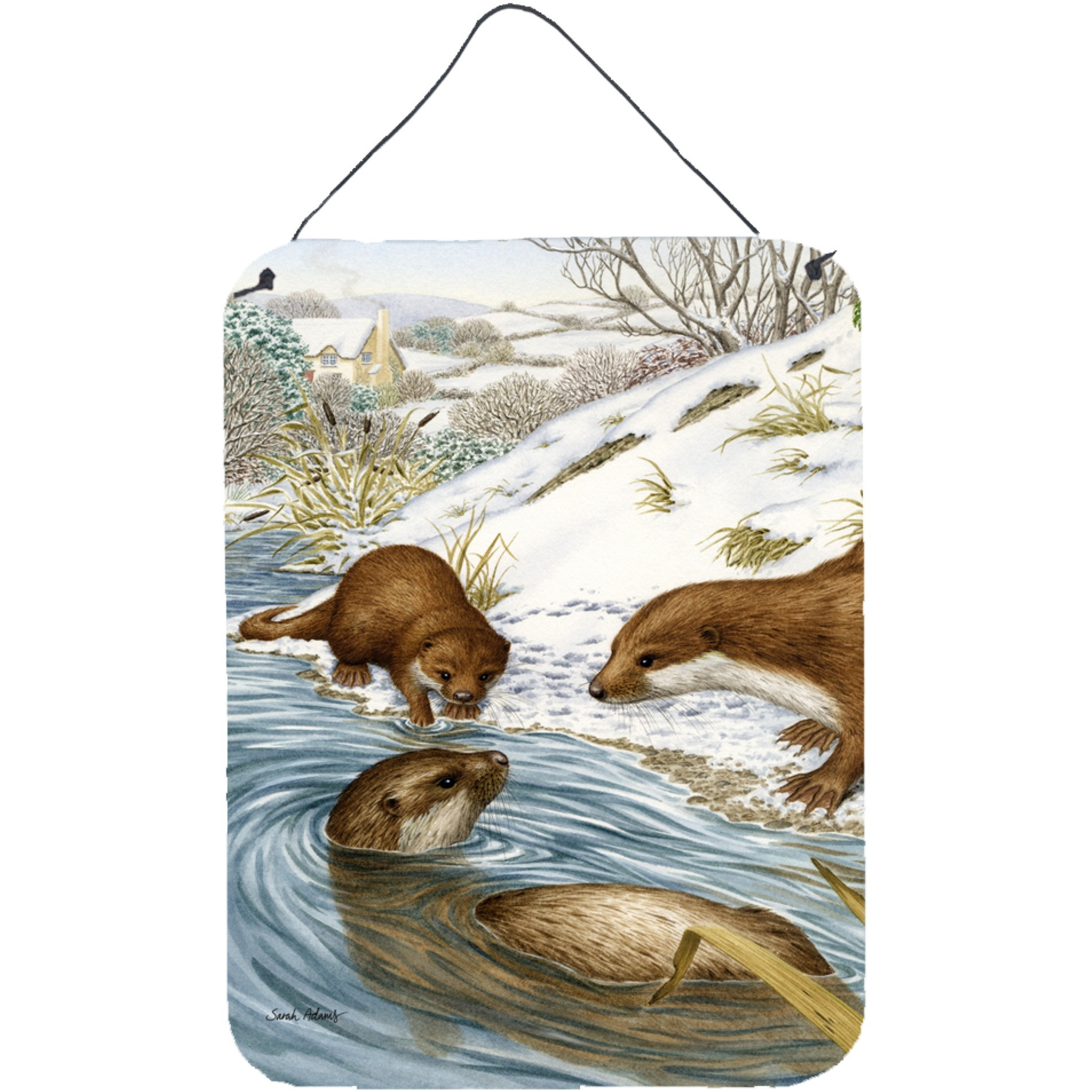 &quotCaroline's Treasures Otter at Play Wall or Door Hanging Prints ASA2049DS1216, 16HX12W, Multicolor"