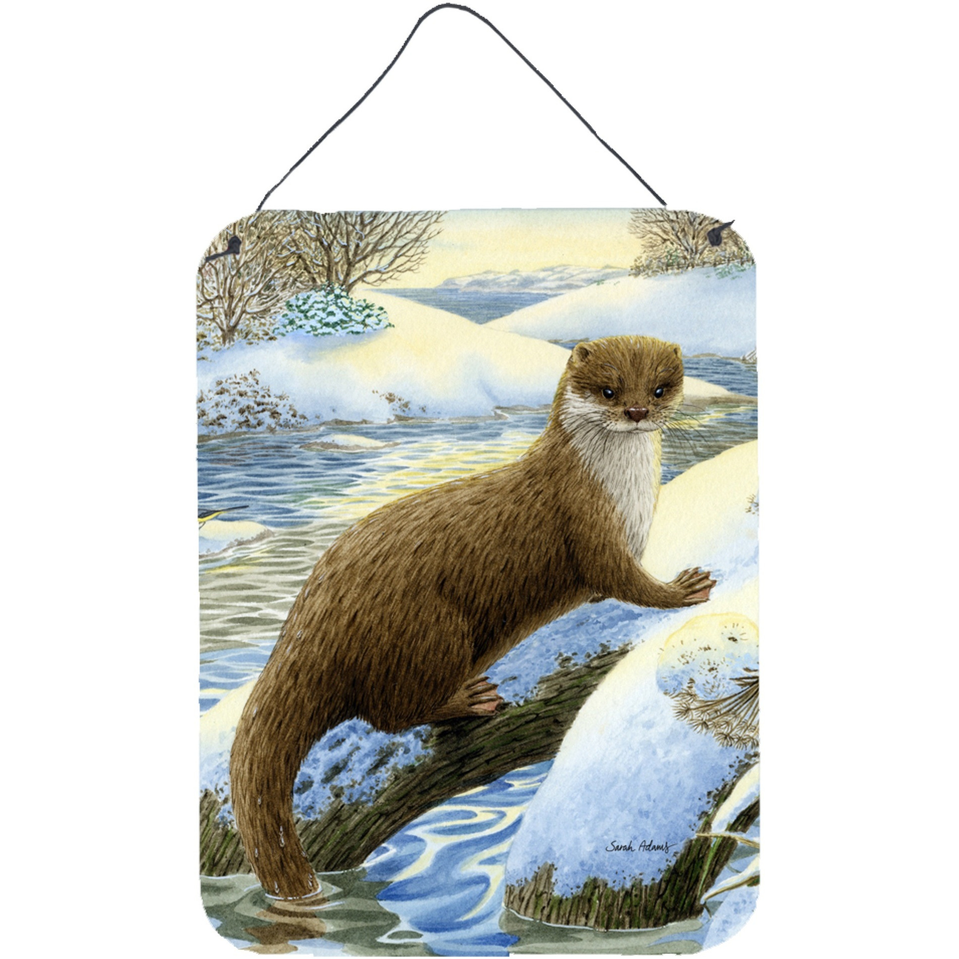 &quotCaroline's Treasures Otter on the bank Wall or Door Hanging Prints ASA2050DS1216, 16HX12W, Multicolor"