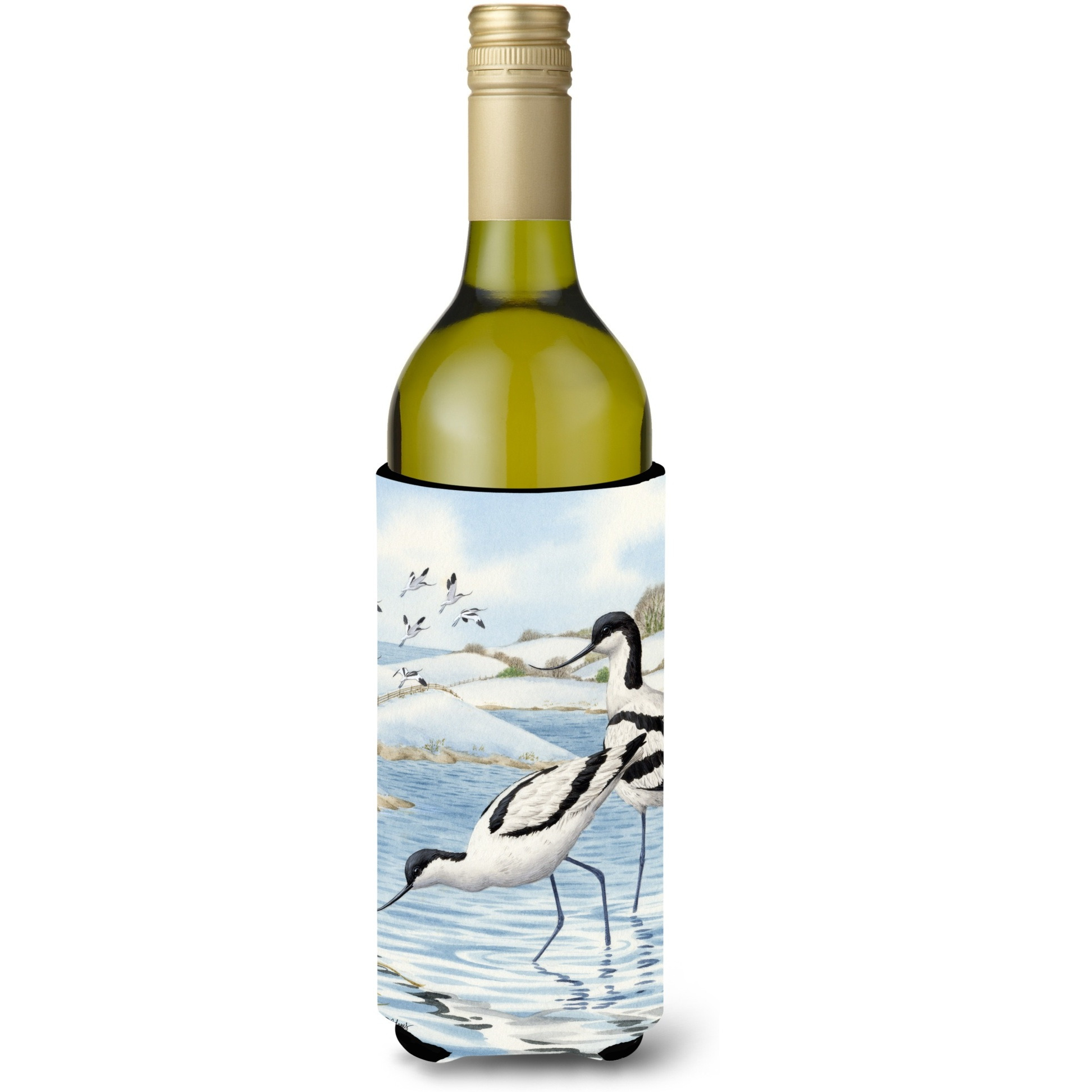 &quotCaroline's Treasures Avocets Wine Bottle Koozie Hugger, 750 ml, Multicolor"