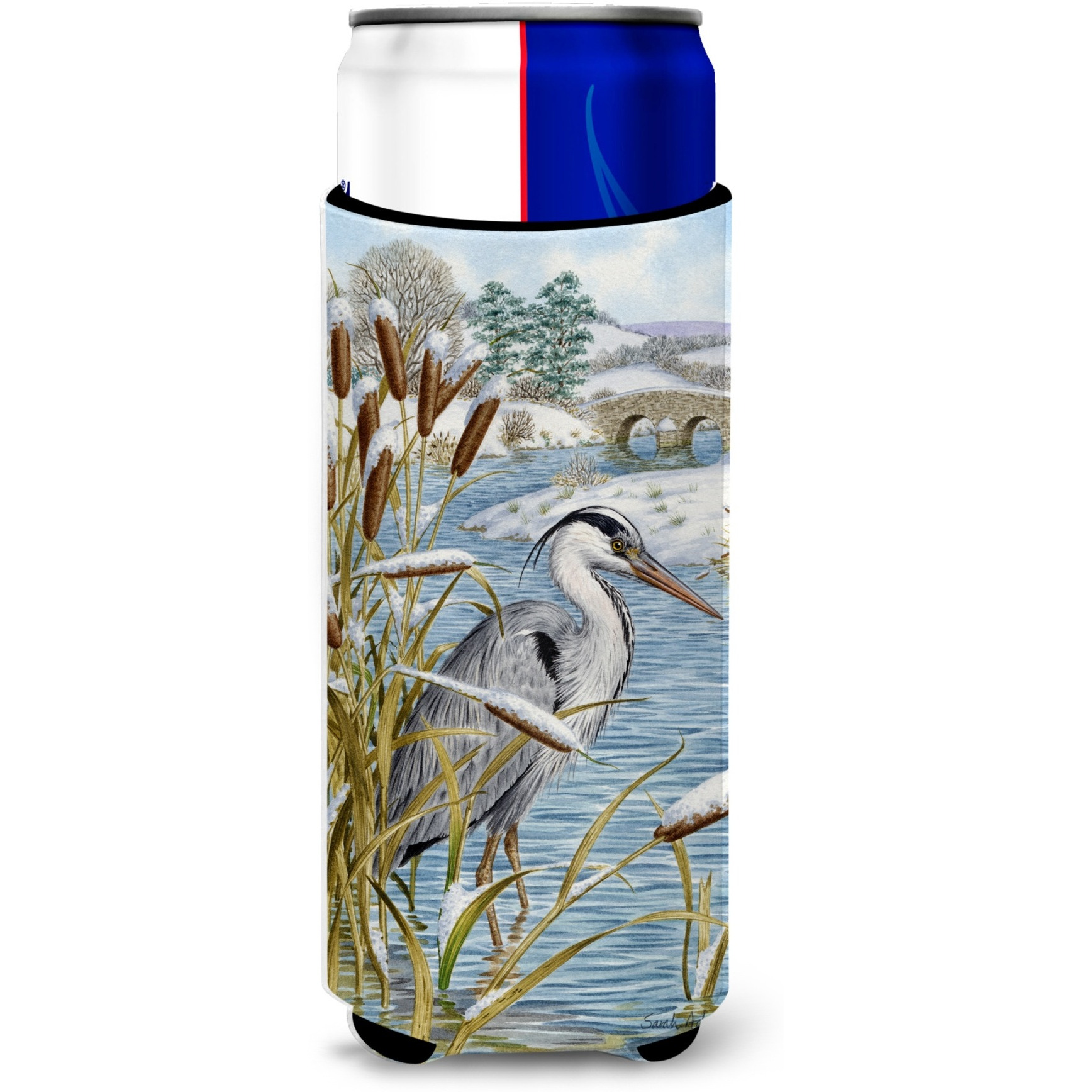 &quotCaroline's Treasures Blue Heron Michelob Ultra Koozies for Slim Cans, Multicolor"
