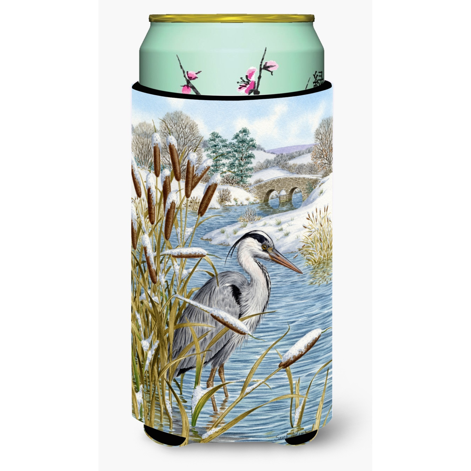 &quotCaroline's Treasures Blue Heron Tall Boy Koozie Hugger, Multicolor"