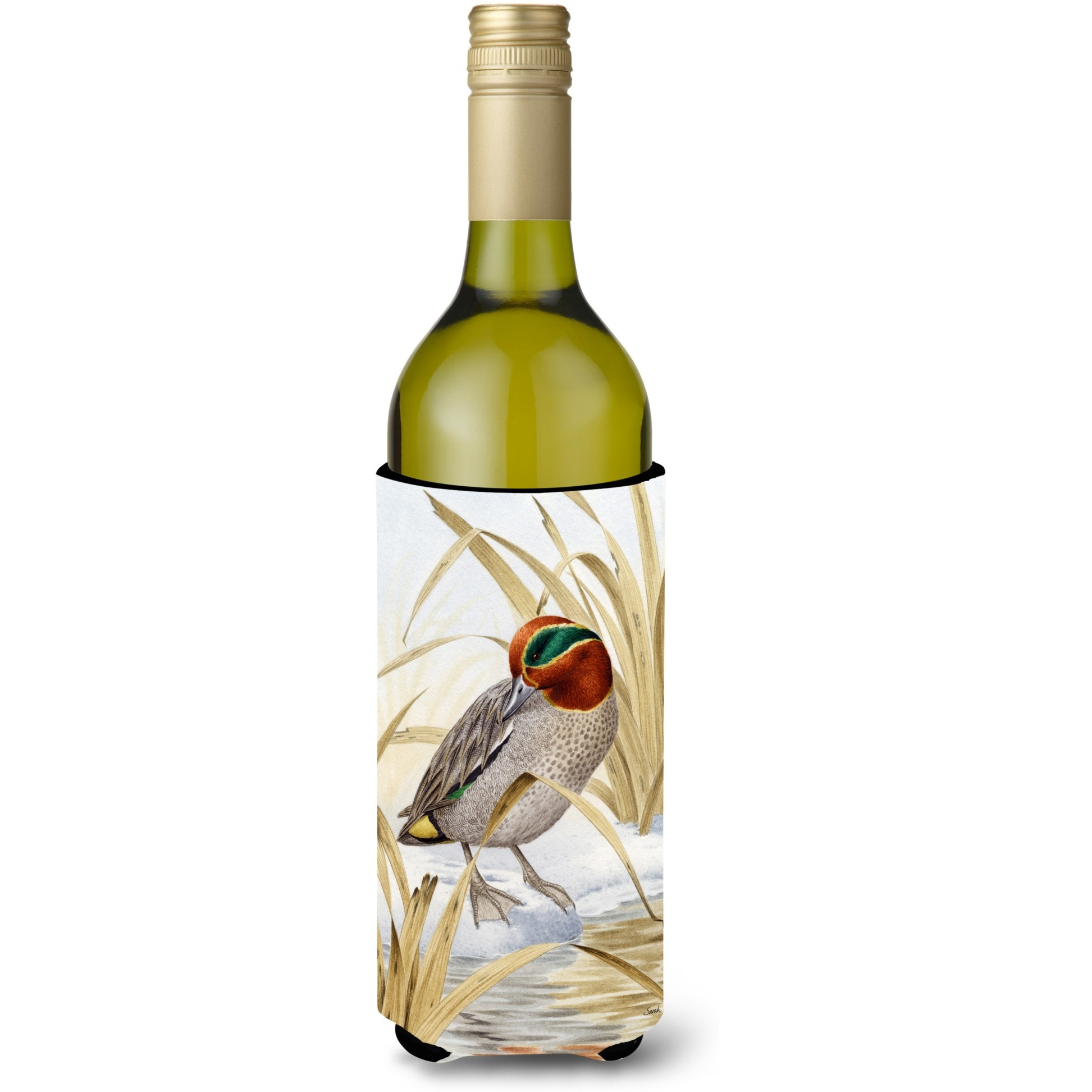 &quotCaroline's Treasures Eurasian Teal Duck Wine Bottle Koozie Hugger, 750 ml, Multicolor"