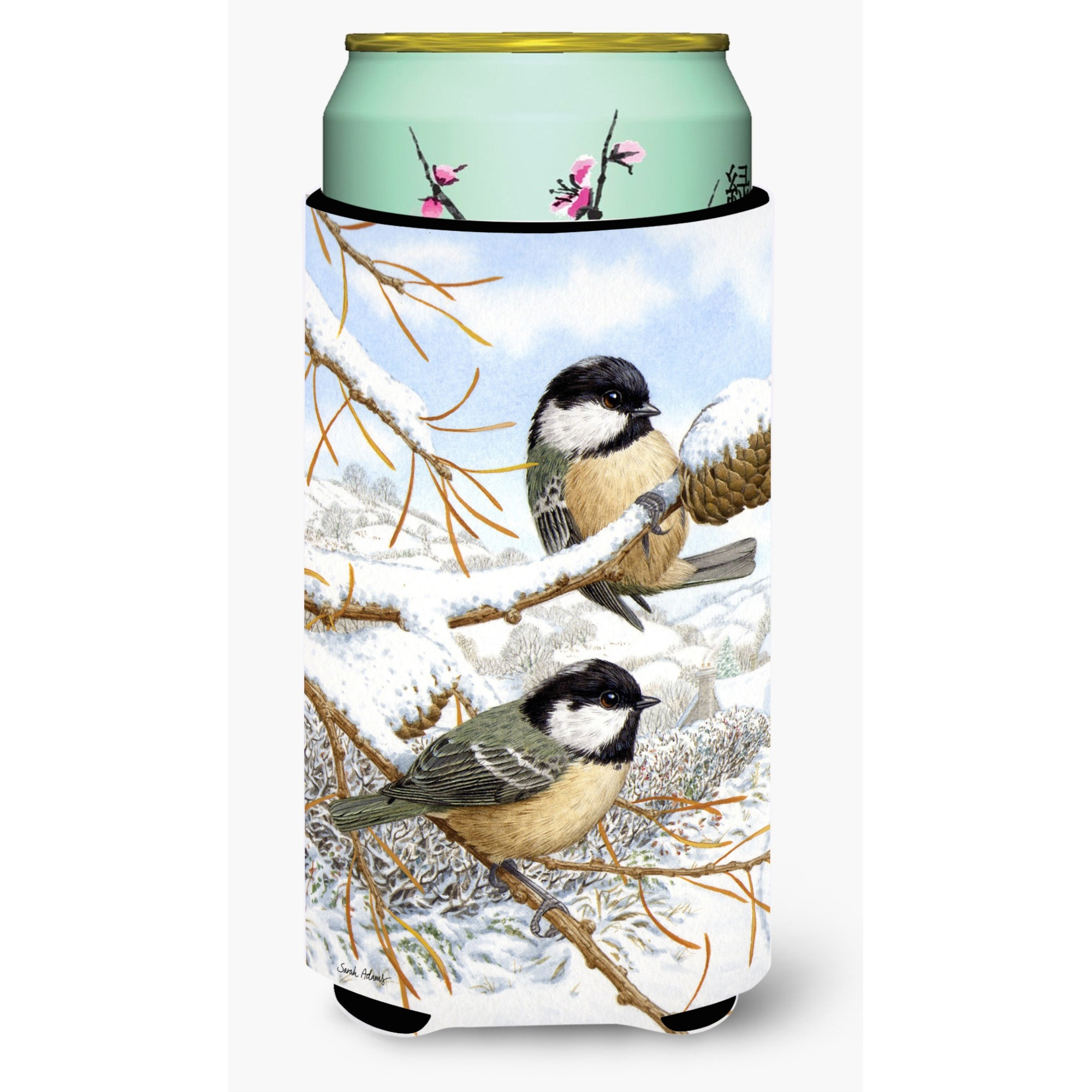 &quotCaroline's Treasures ASA2065TBC Coal Tits Tall Boy Koozie Hugger, Multicolor"