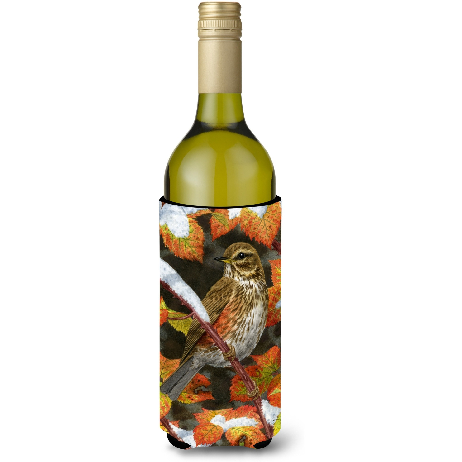 &quotCaroline's Treasures Redwing Wine Bottle Koozie Hugger, 750 ml, Multicolor"