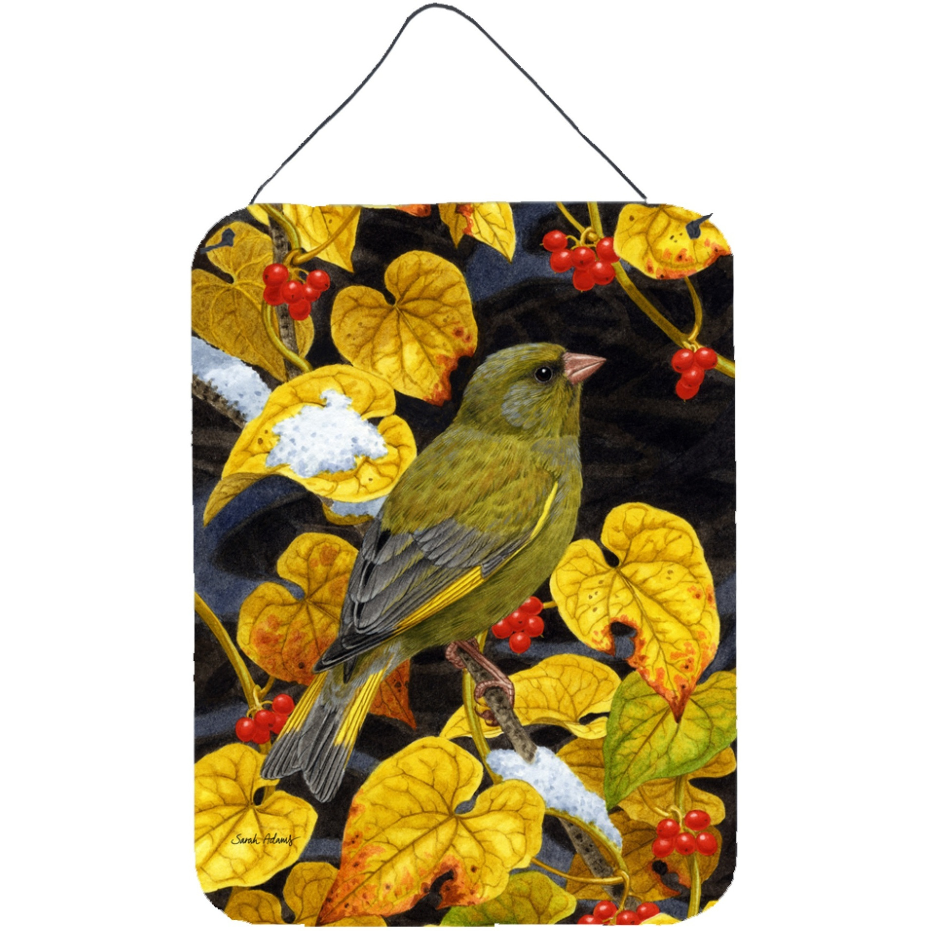 &quotCaroline's Treasures European Greenfinch Wall or Door Hanging Prints ASA2069DS1216, 16HX12W, Multicolor"