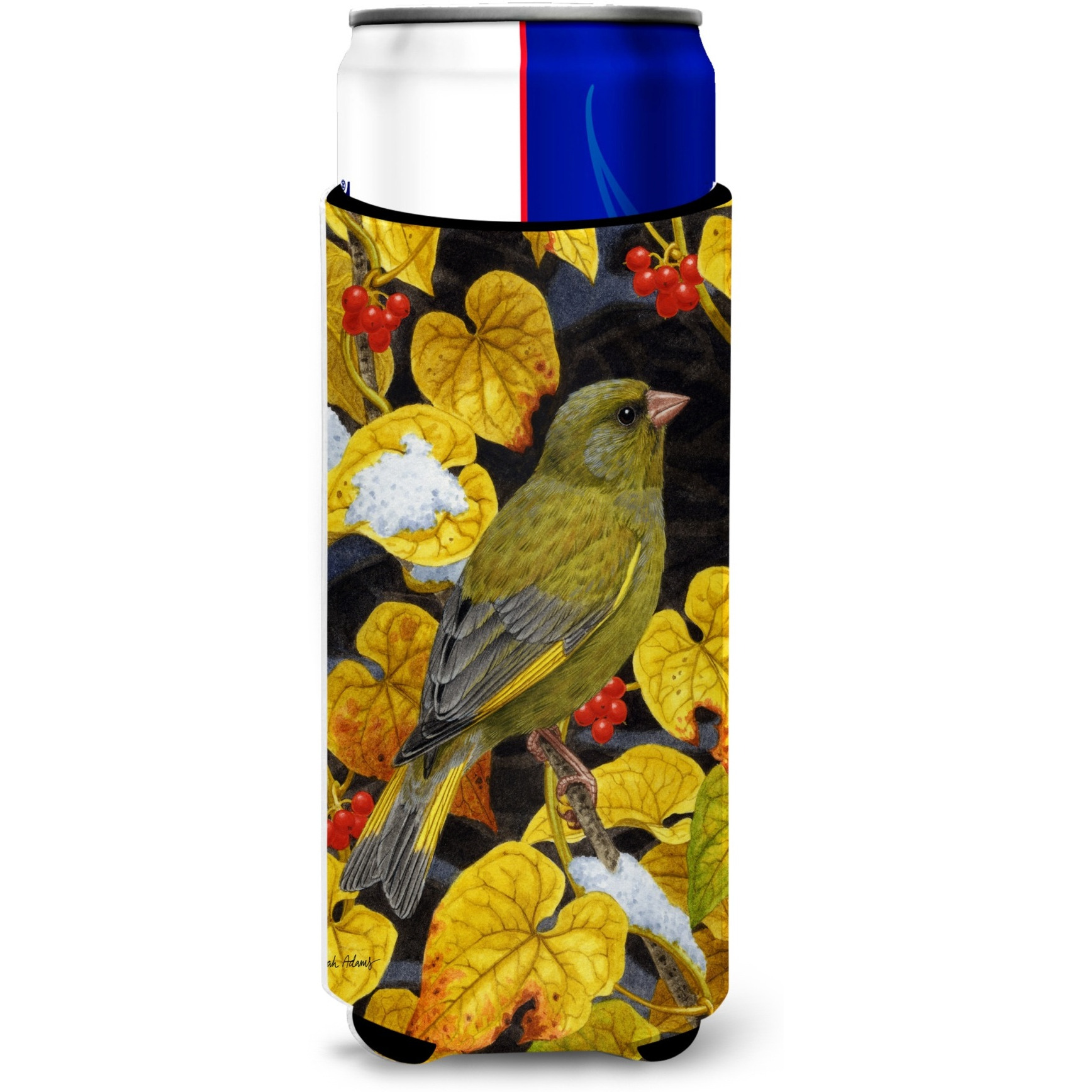 &quotCaroline's Treasures ASA2069MUK European Greenfinch Michelob Ultra Koozies for Slim Cans, Multicolor"